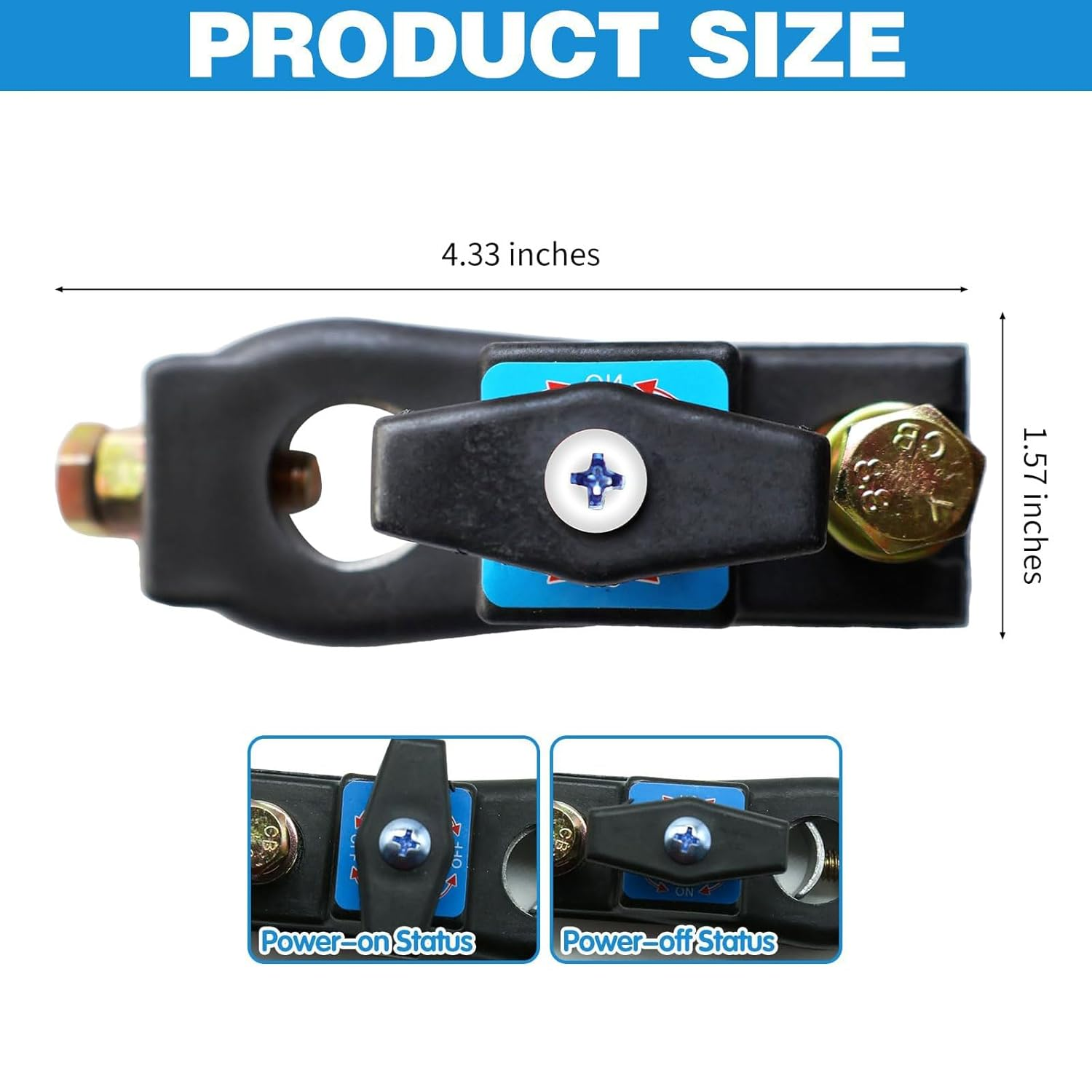 Heavy Duty Battery Disconnect Switch 12V for Car, Truck, Boat &ndash; Quick Shut Off, Anti-Theft & Easy Install &ndash; Universal 12 Volt Battery Cut off Switch for RV, SUV, Marine image number 1