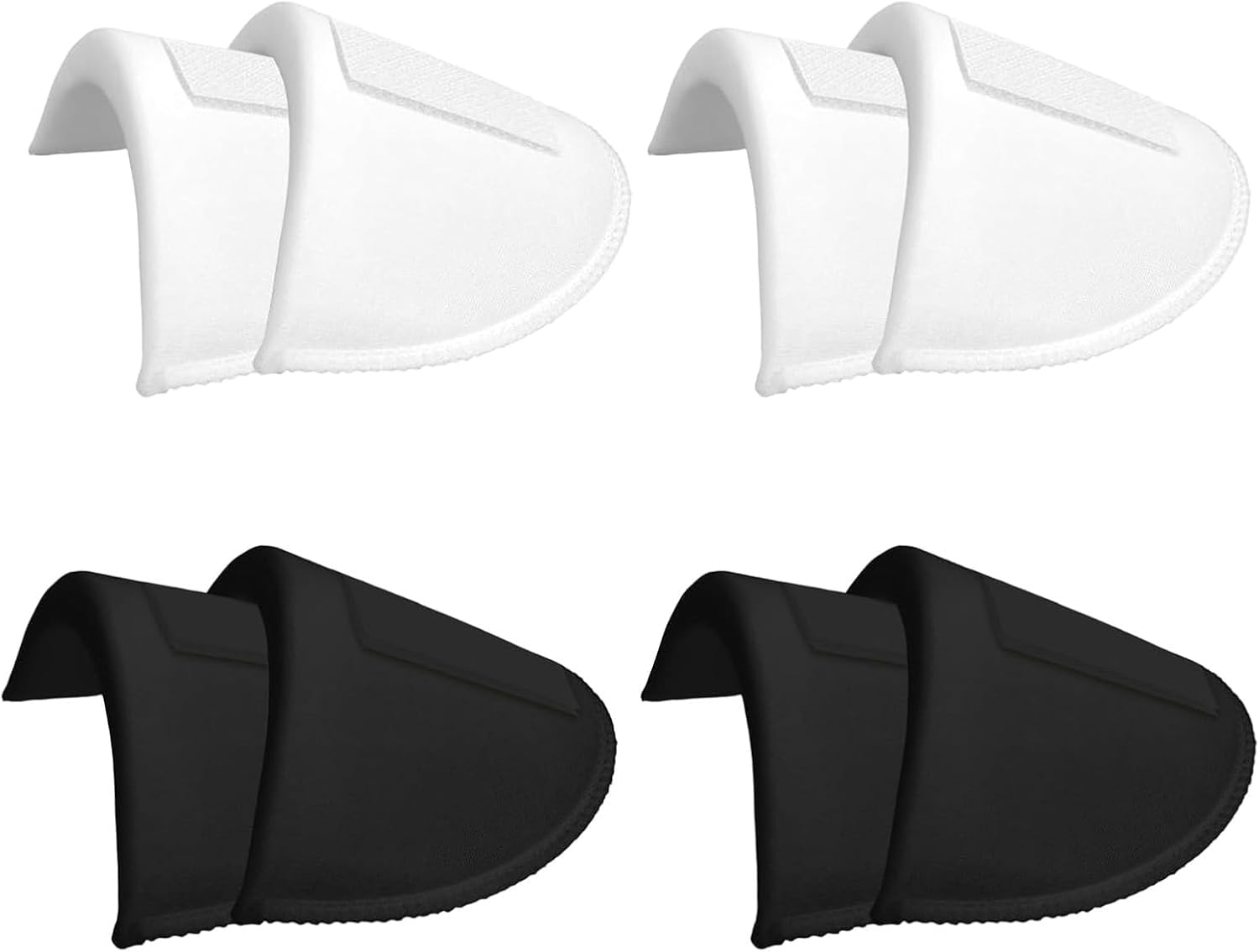 4 Pairs Set-In Shoulder Pads 1.5Cm Thickening - Premium Foam Padding for Women'S Blazer Suit & Jacket Sewing Supplies - Breathable Sponge Pads for Sloping/High/Low Shoulders (Black & White)