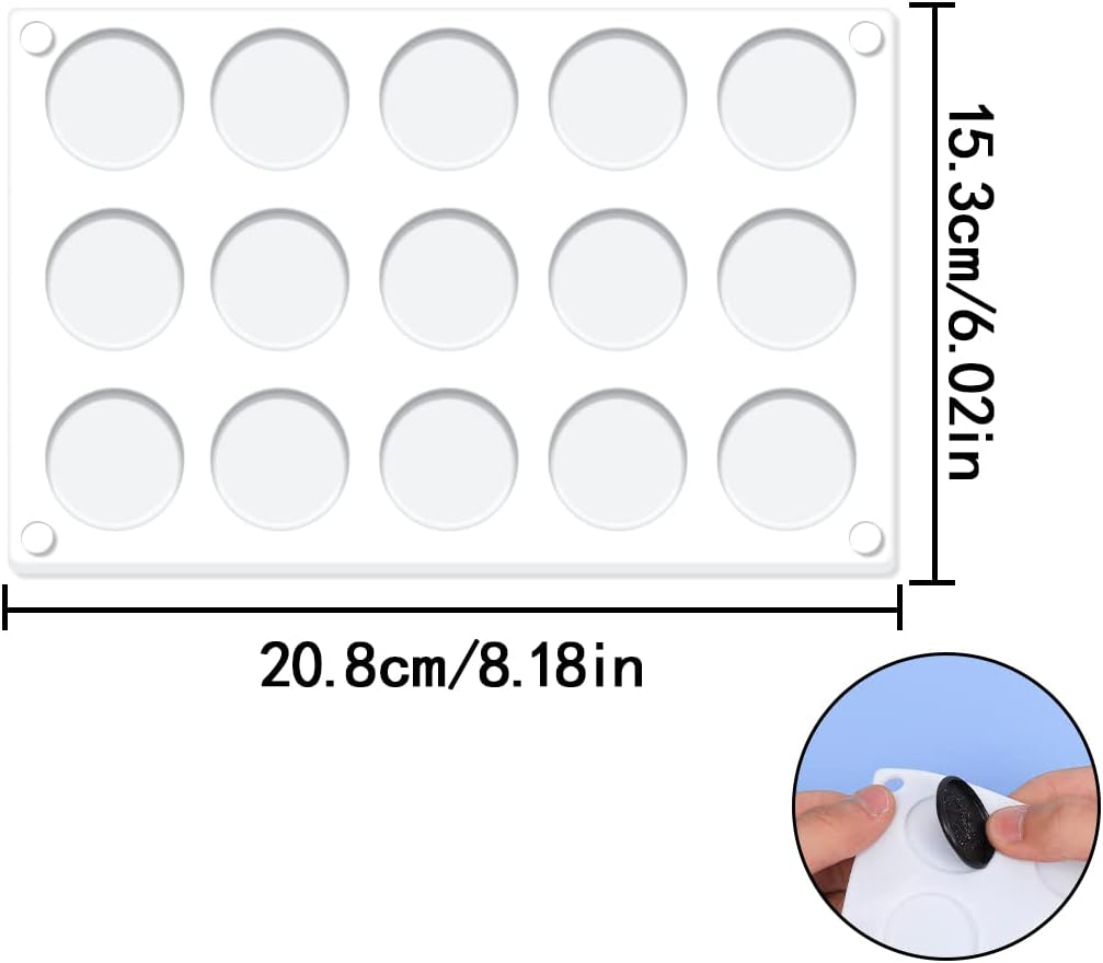 BEZANU Wax Seal Pad, 15-Cavity Silicone Wax Seal Molds for DIY Craft, Sealing Wax Stamp (White)