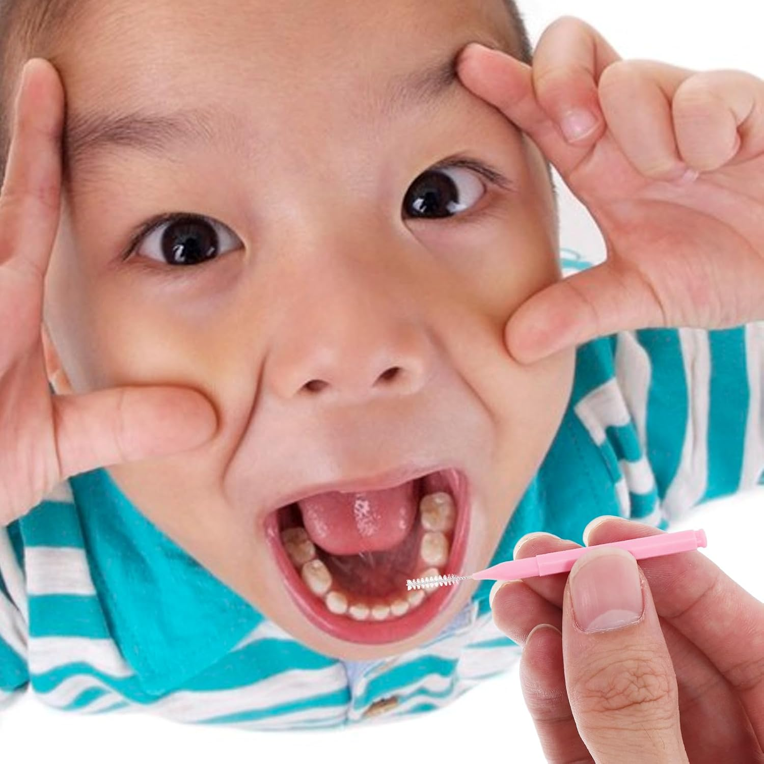 Abaodam 100Pcs Pink Interdental Brush Set for Braces Teeth Cleaning, Portable Toothpick Brush Picks for Orthodontic Care and Travel Oral Hygiene image number 2