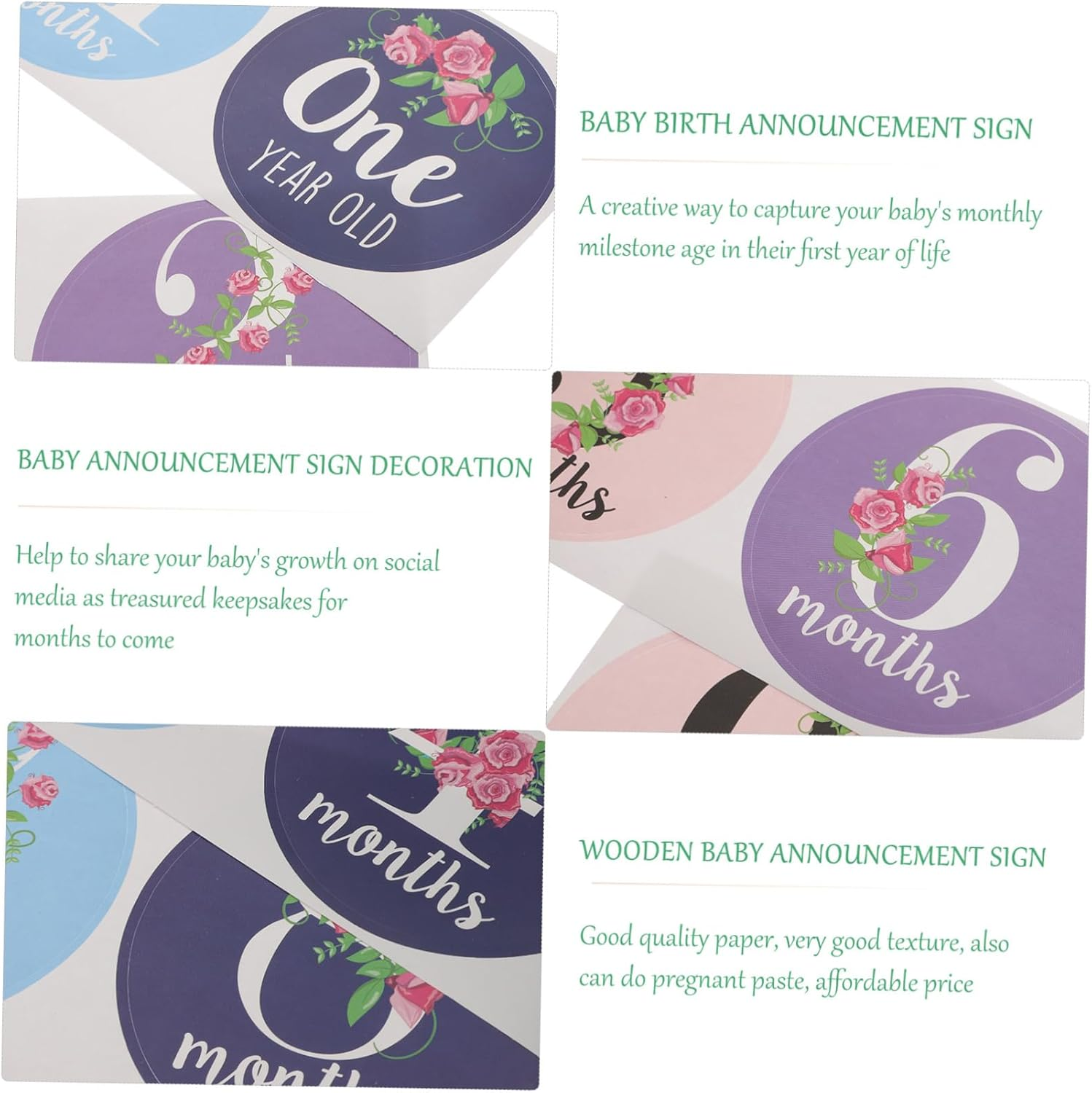 12Pcs Milestone Sticker Cards for Newborn Monthly Photo Prop Decor Adorable Boy Girl Belly Stickers Creative Newborn Monthly Paste