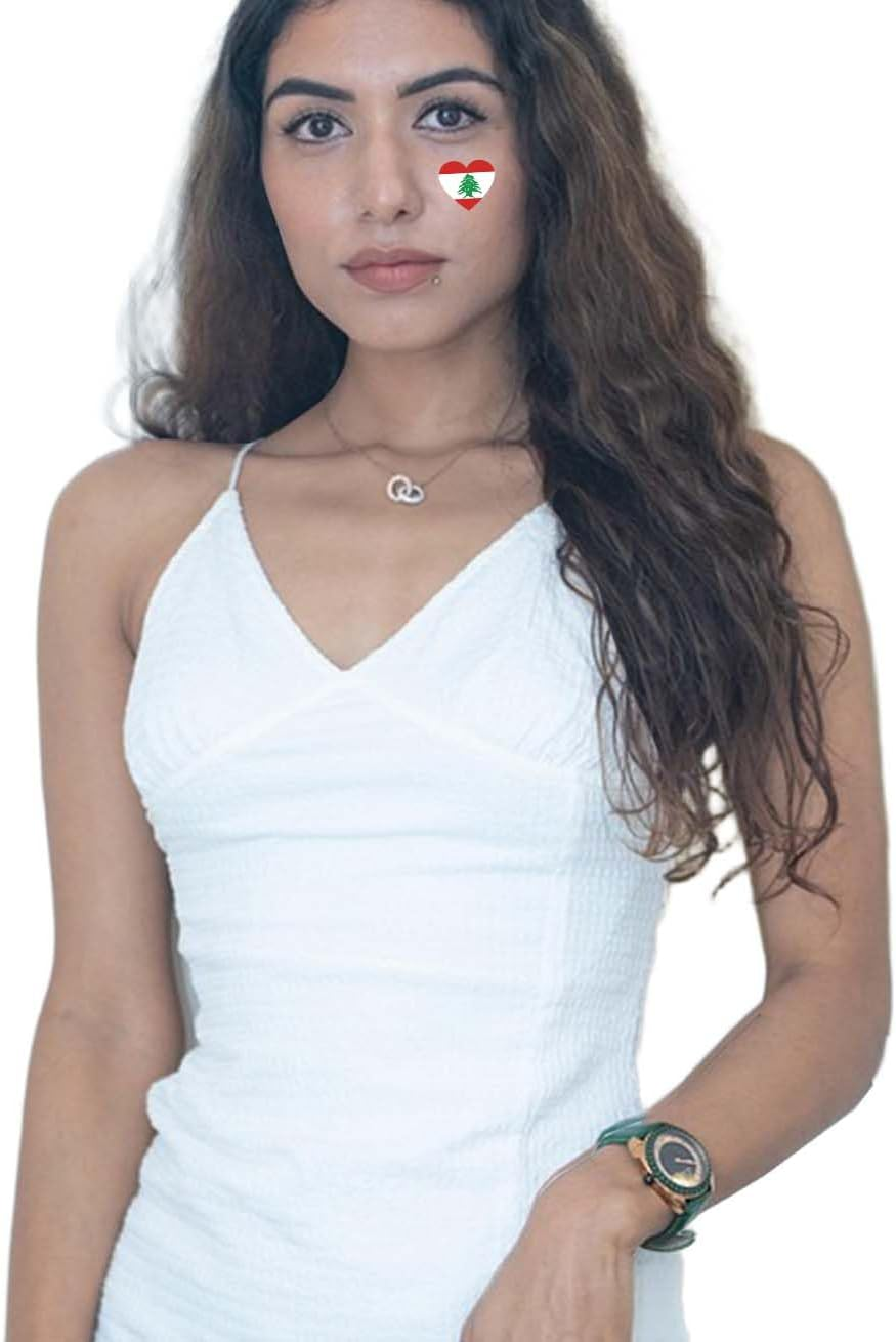 5 Packs Lebanon Temporary Tattoo,Lebanese Flag Decal Sticker for Party Birthday National Day Celebration