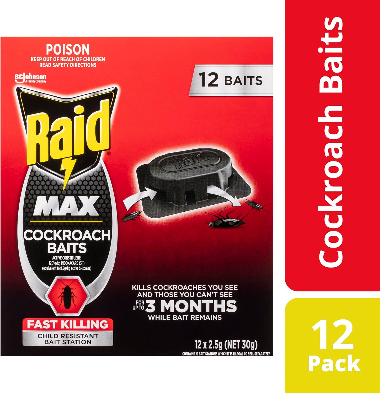Raid Max Cockroach Baits 12-Pieces Pack image number 4