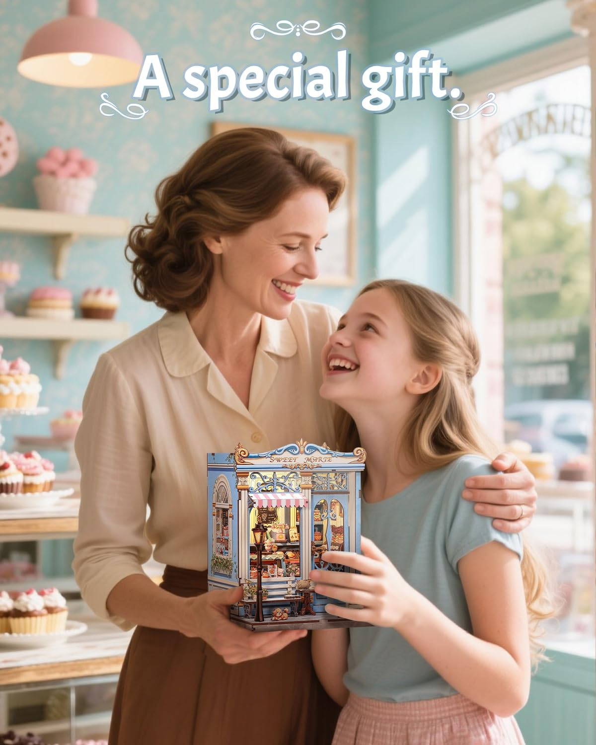 CUTEBEE Book Nook Kit - DIY Miniature House Dollhouse Kit for Adults and Teens, Booknook Tiny House Bookshelf Decor 3D Wooden Puzzle for Family, Friends (Sweet Marie)