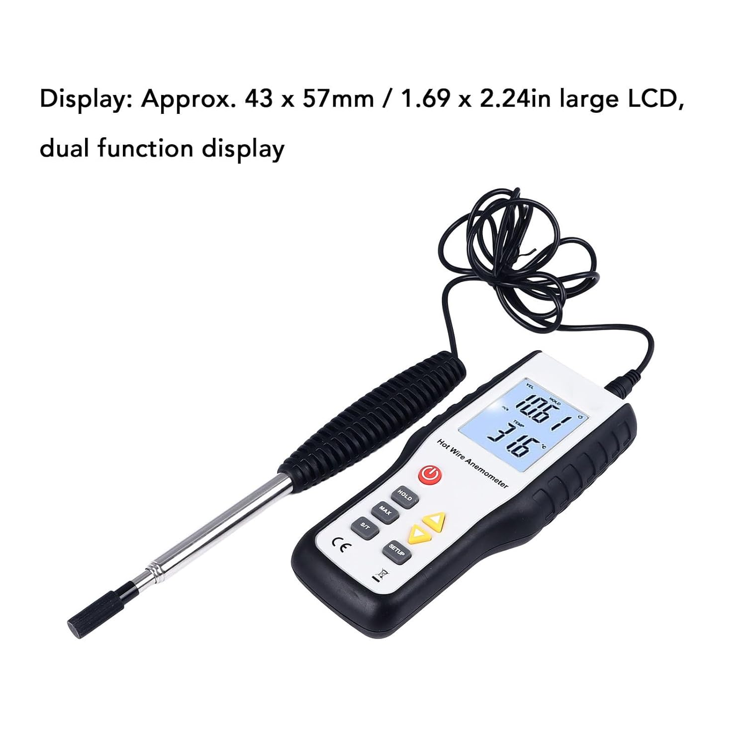 Domary LCD Display High Sensitivity Handheld Wind Speed Meter Air Volume Measure for Environmental Applications image number 4