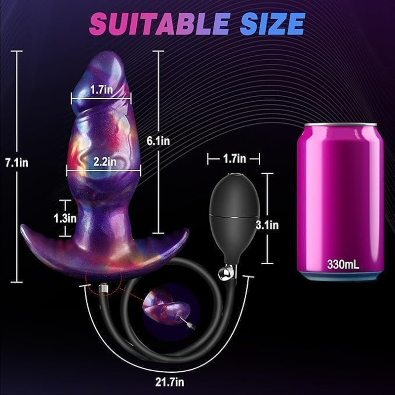 7.1 Inches Inflatable Butt Plug, Large Anal Plug, Huge Inflating Dildo Pump, Prostate Massager, Knot Dildo Gay Sex Toys, Adult Toys for Men Women image number 2