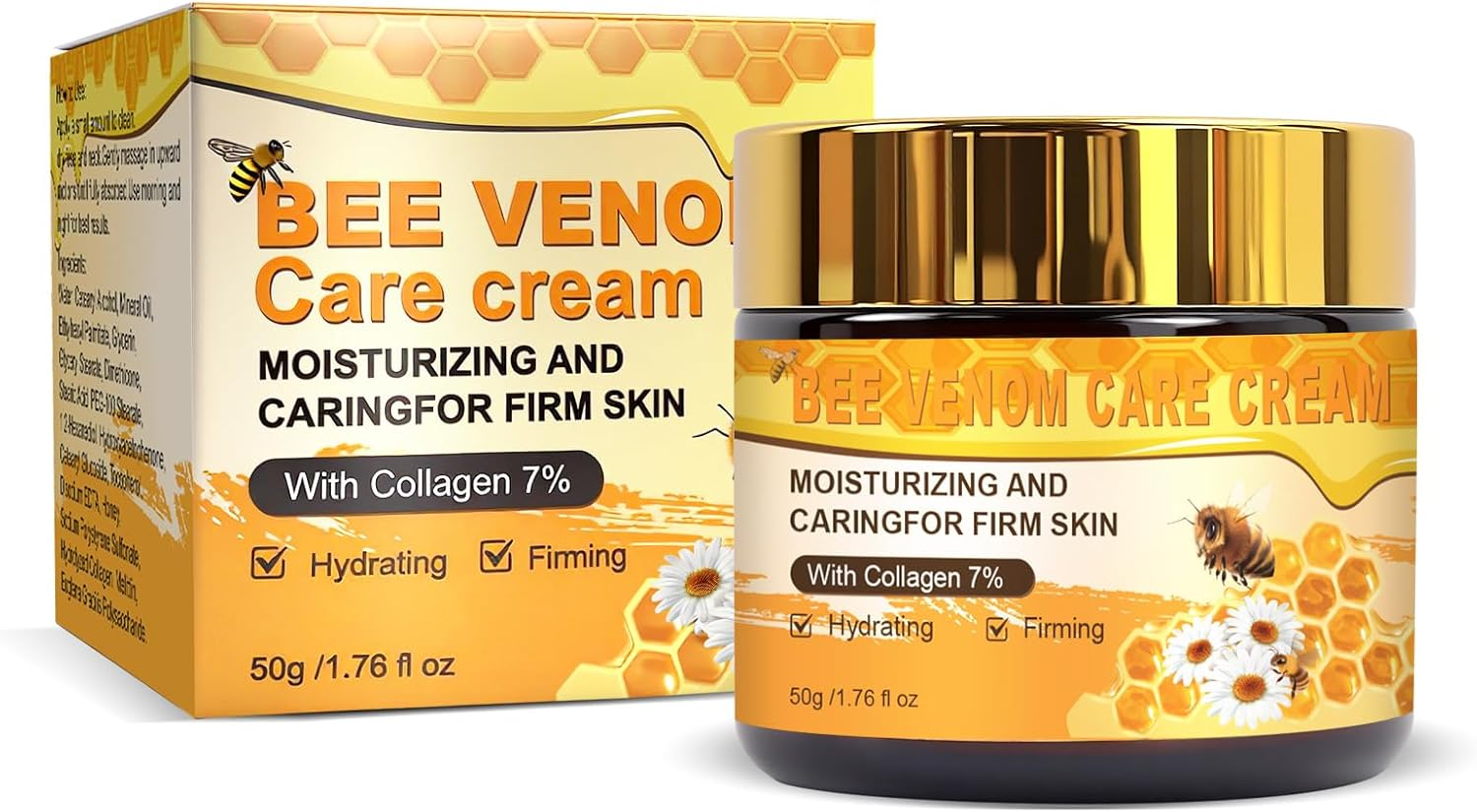 Bee Venom Skin Cream - Anti-Wrinkle, Firming & Moisturizing Treatment, Suitable for All Skin Types, Daily Skin Restoration image number 3