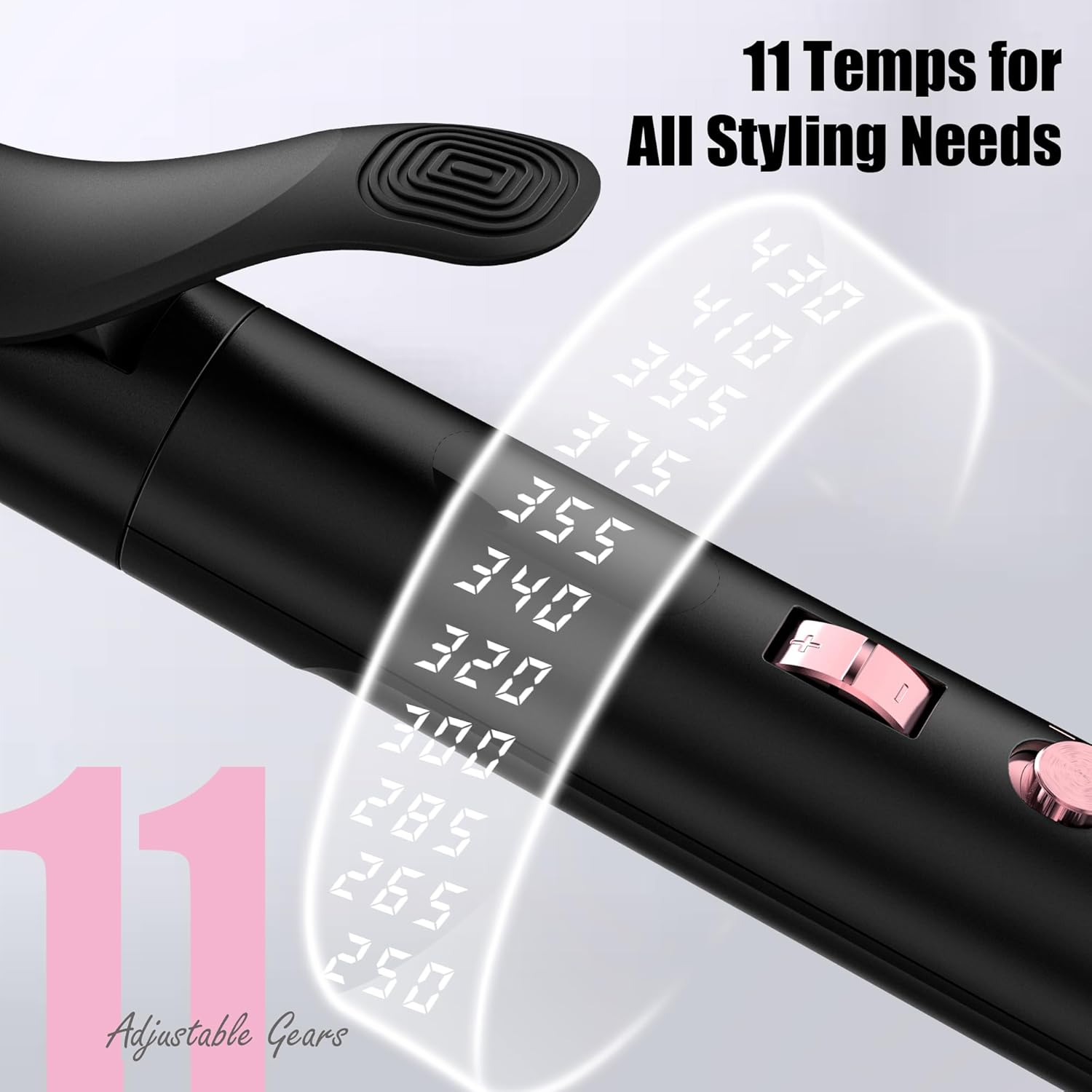 FARERY Long Barrel Curling Iron 1 Inch, Ceramic Curling Iron for Thin Hair, Infused Argan Oil & Keratin, Long Lasting Styling, 11 Adjustable Temp, Include Clips & Silicone Pad image number 3