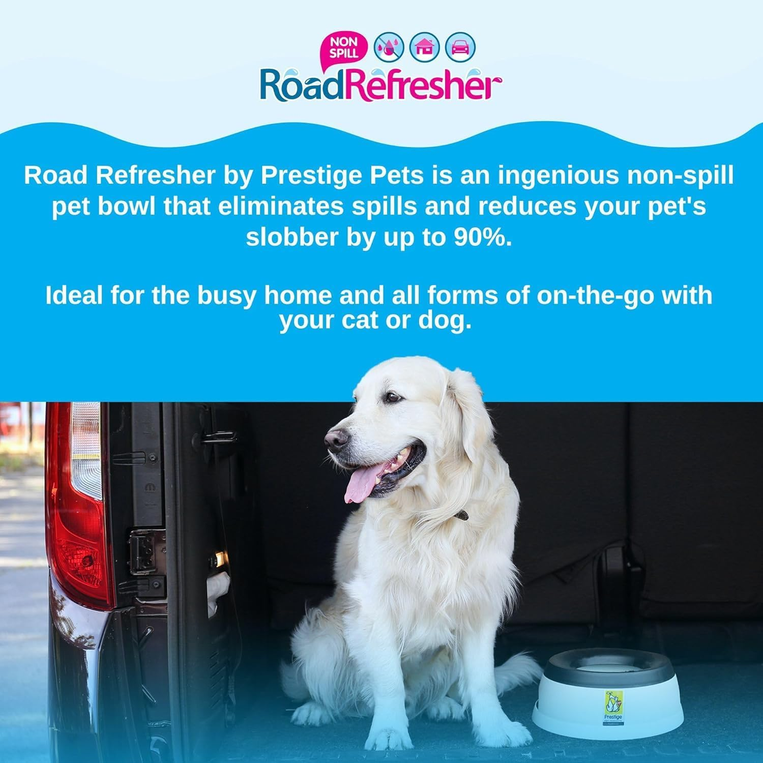 No Slobber, No Spill Dog Water Bowl | Eliminates Water Slobber from Even the Messiest Jowls, No More Wet Floors | Ideal for Home, Travel, Boat, RV | Size Small, Pewter Grey image number 5