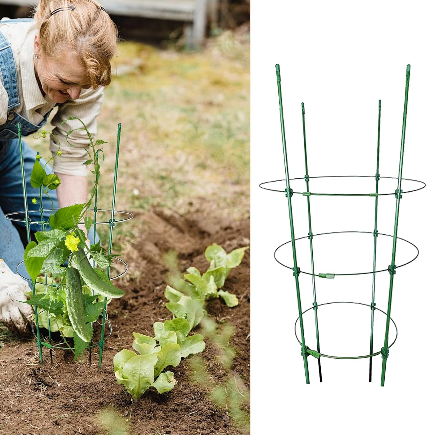 3Pcs Tomato Plant Support, 45X28Cm, Tomato Cage, Flower Stands, Garden Tomatoes Trellis, Gardening Supplies, for Vegetables Fruits Vines Climbing image number 1