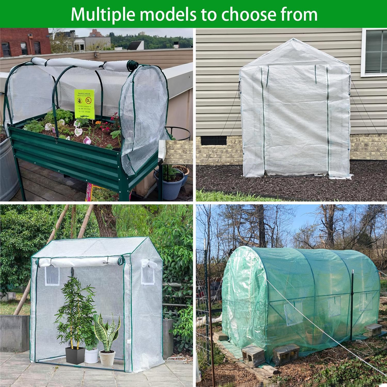 Walk-In Greenhouse, 130 X 90 X 150 Cm Portable Mini Greenhouse , Heavy-Duty Metal Frame, Roll-Up Zipper Door, Screen Windows, Sturdy Green House Kit Winter Hot House(Tall) image number 3
