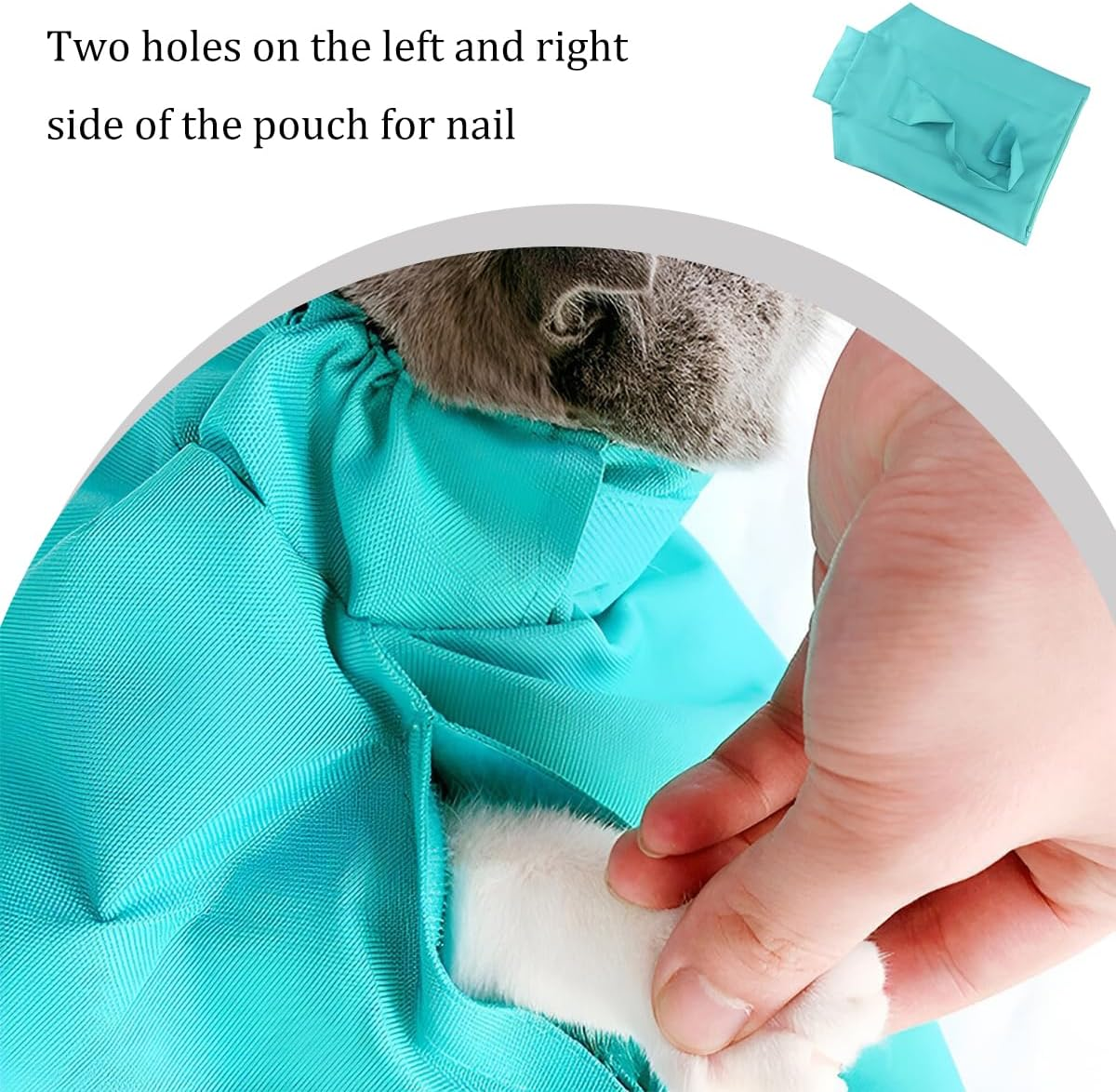 Cat Carrying Bag, Cat Carrying Bag for Adult Cats, Small Dogs, Scratch Resistant Pet Grooming Bag, Paw Care, Nail Trimming, Soft Bag and Tote Design, Washable and Foldable (Blue) - Black image number 3