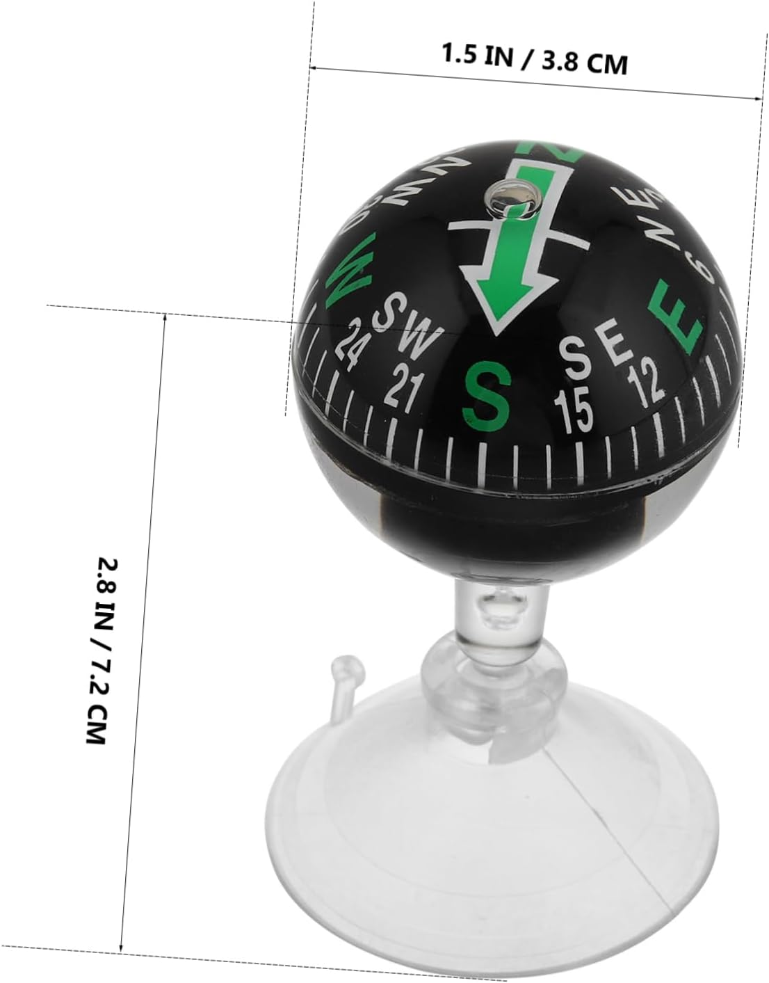 Kichvoe Car Dashboard Compass with Suction Cup Accurate Navigation Tool for Vehicles and Boats High Precision Dash Mount Navigation Compass for Outdoor Adventures image number 2