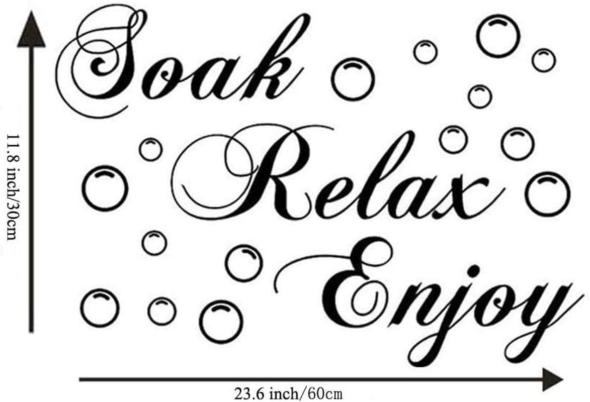 ADECALS Soak Relax Enjoy Wall Decal, Black Vinyl, Typographic Quote Wall Art for Home Bathroom (23.6''X11.8'') - Laundry 02 image number 4