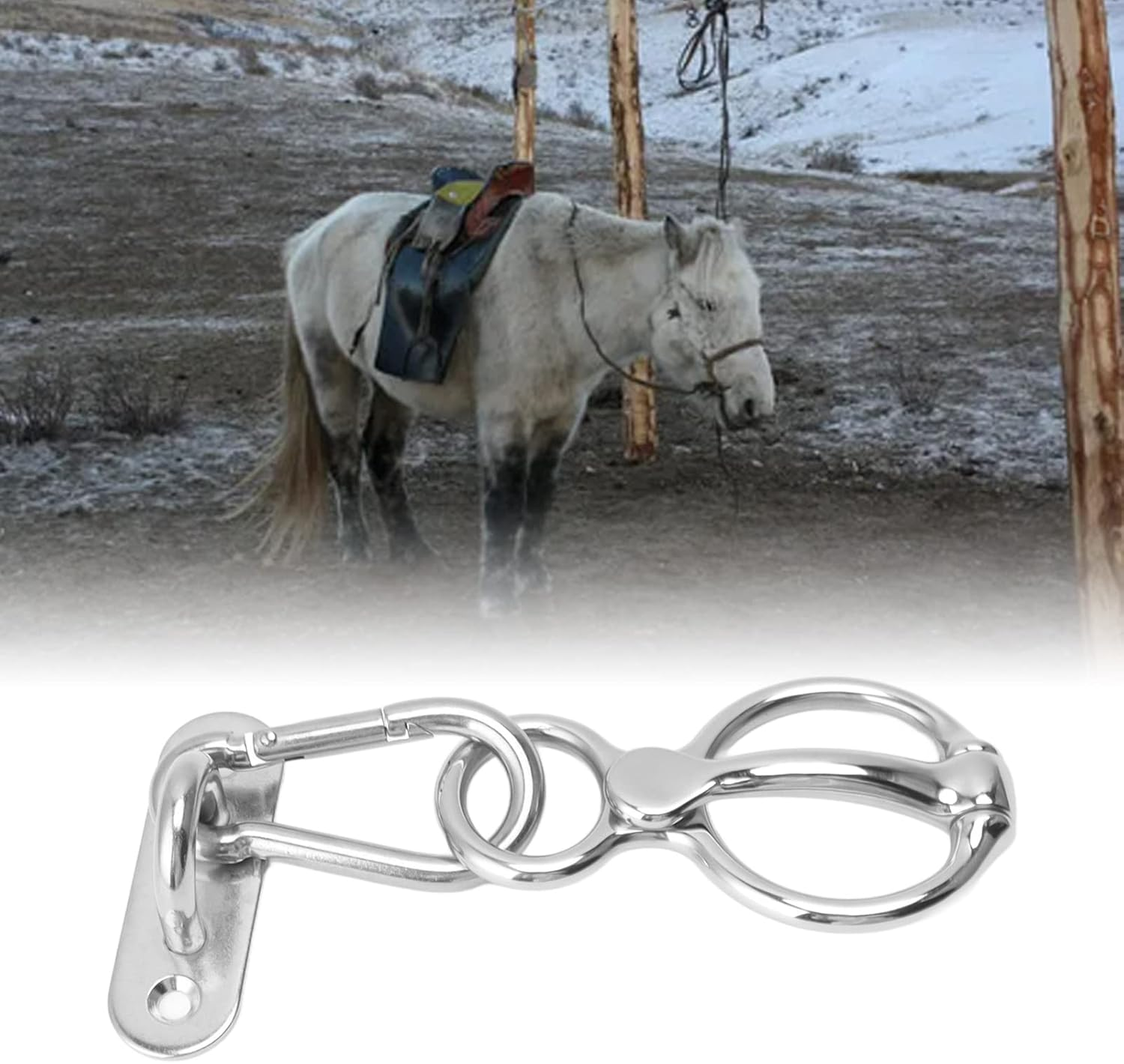 Heavy Duty Horse Tie, Tainless Steel Half round Horse Training Equipment Safe Horse Accessories for Pulling Back image number 3