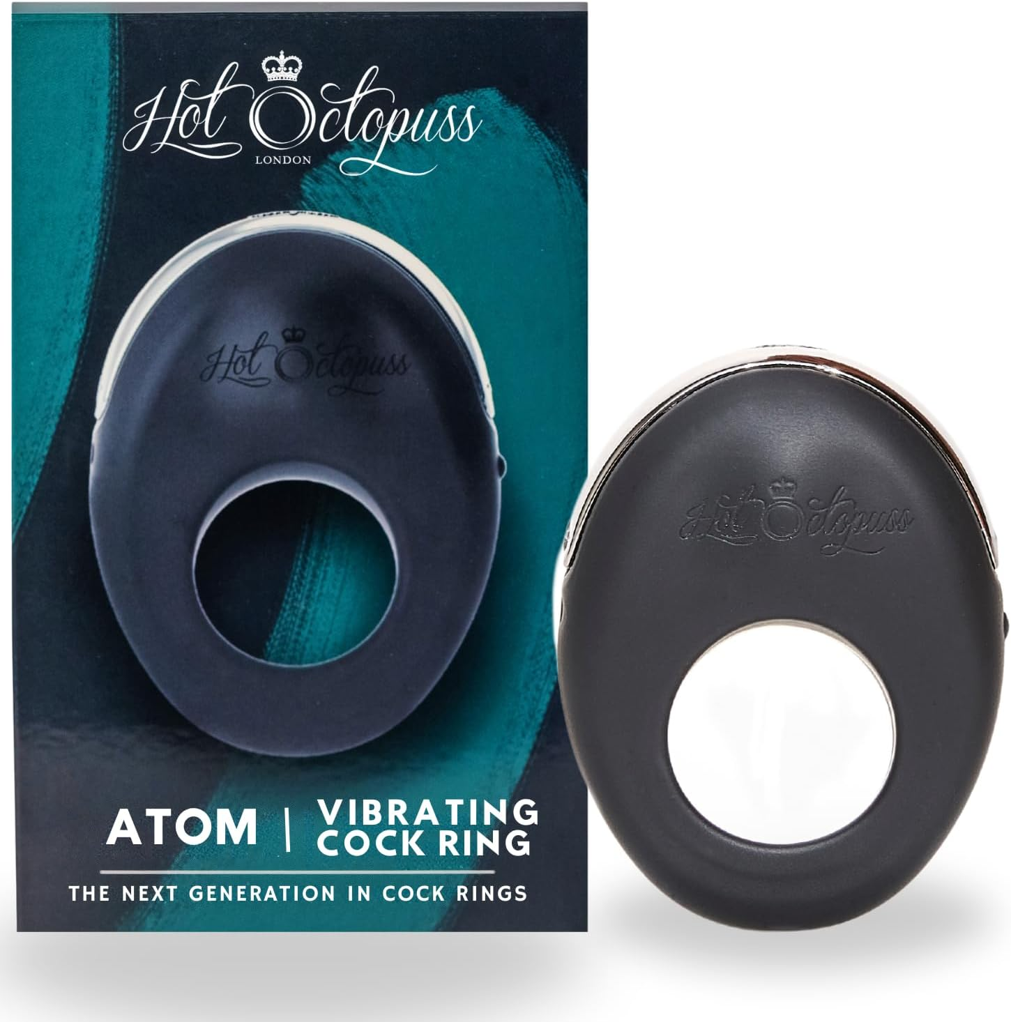 Hot Octopuss | Atom Cock Ring | Male Sex Toy | Powerful & Rechargeable | Solo & Couple'S Fun | Silicone | Multi Speeds | 100% Waterproof | Fast USB Recharge | Black image number 4