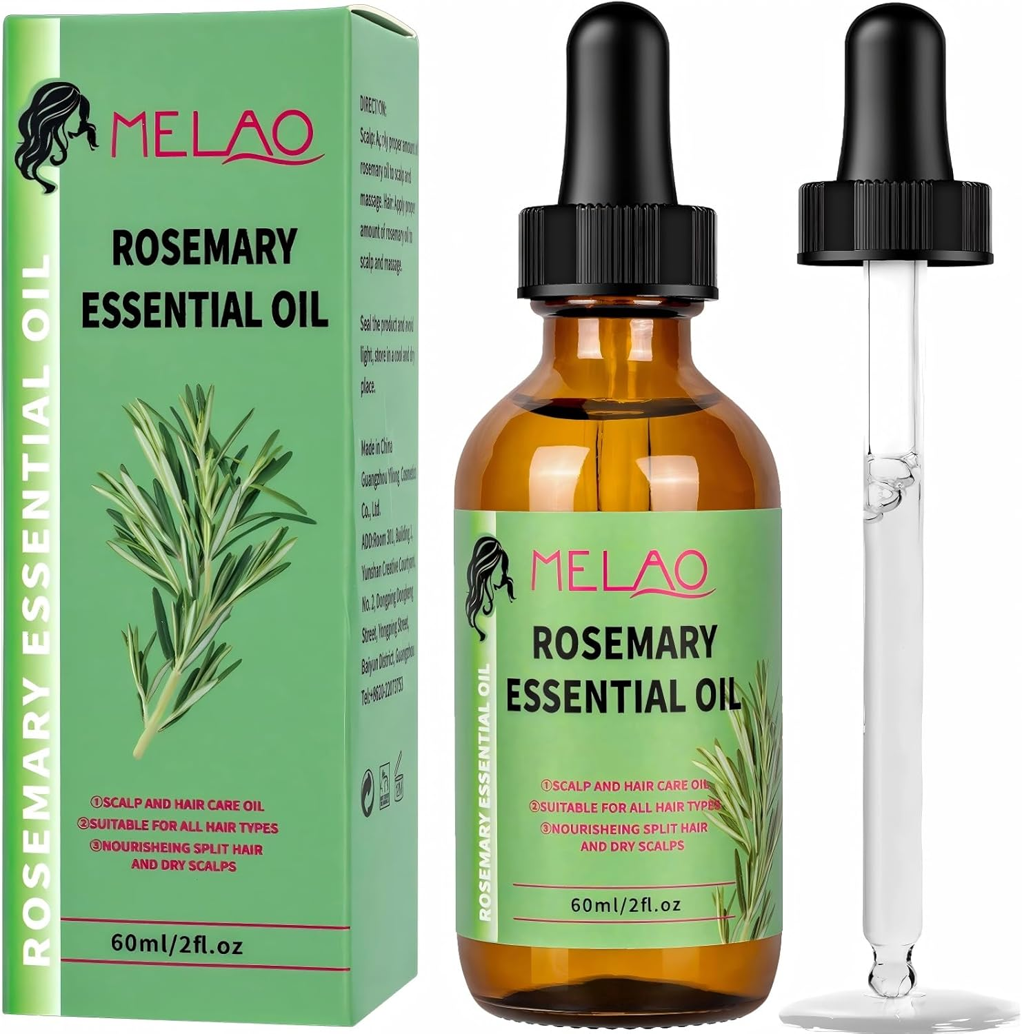 Rosemary Oil for Hair Growth, Rosemary Hair Care Essential Oil Is Smooth and Anti-Frizzy, Infused Biotin, Improves Perm and Dyeing, and Helps with Dry Hair, Scalp Hair Oil for All Hair Types 60Ml image number 6