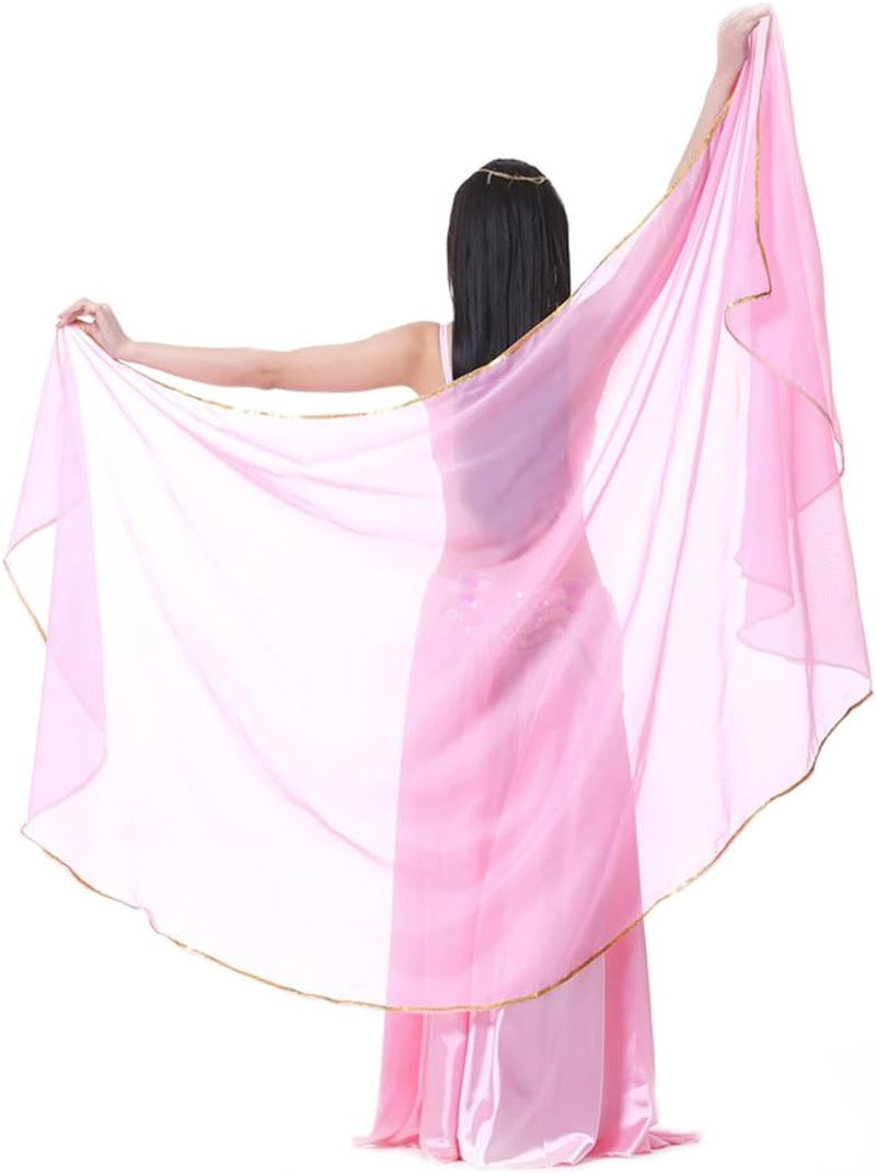 Calcifer 250Cmx120Cm Chiffon Semicircle Belly Dance Scarf Veils Accessories for Women Professional Dancer image number 4