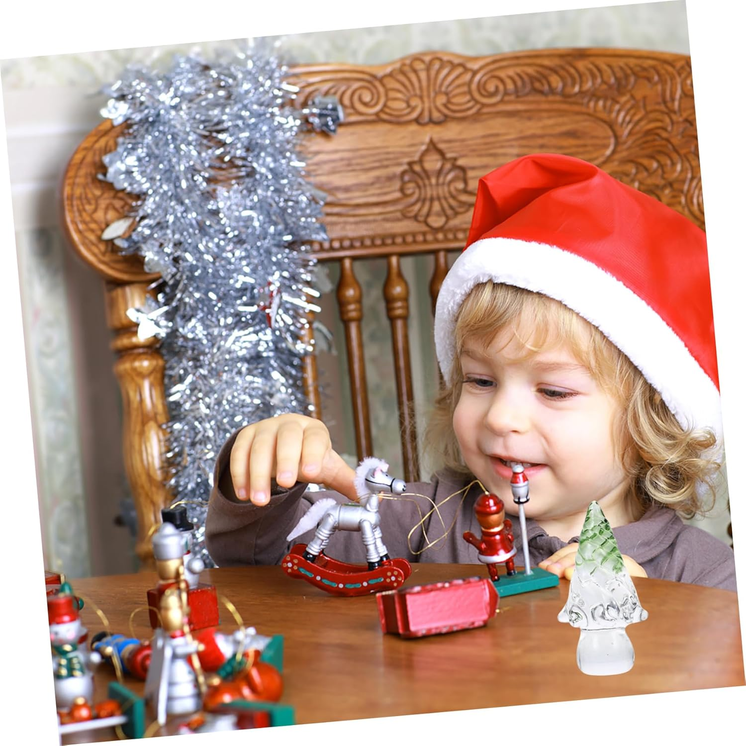 Crystal Christmas Tree Figurine Small Desktop Xmas Tree Decoration for Christmas Party and Home Table Ornament image number 1