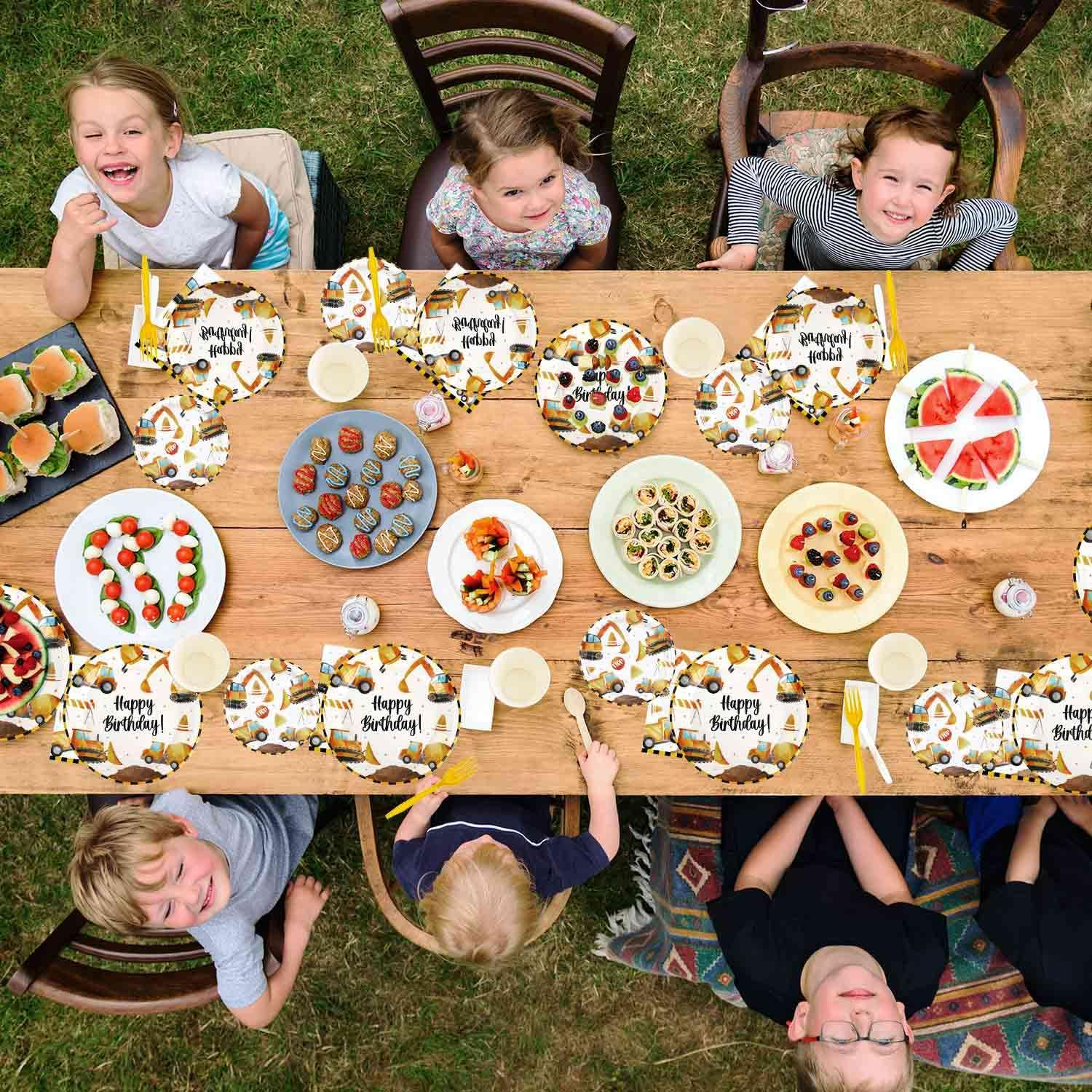 Construction Birthday Party Supplies Plates and Napkins Set for 25 Guests, Construction Theme Party Decorations for Boys Kids image number 5
