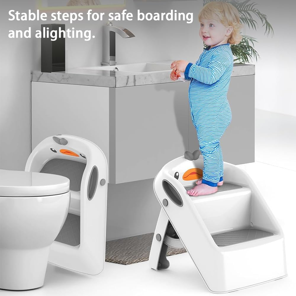 Toddler Step Stool,Folding Bathroom Stool,Potty Training Footstool,Non-Slip Ladder,Cartoon Handwashing Steps,For Bathroom,Sink,Bedroom,Kitchen image number 3
