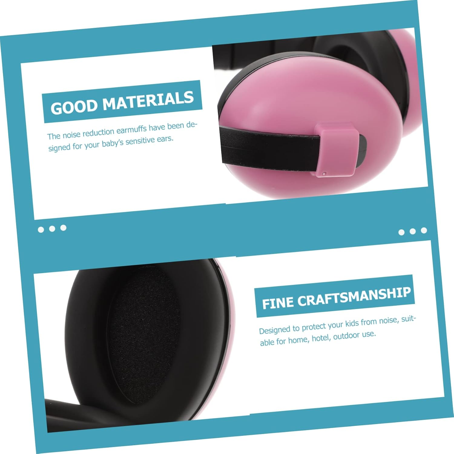 Totority Anti-Noise Earshield Hearing Protection Earmuff Winter Headband Noise Canceling Headphones Ear Muffs for Pink Soft Leather Ear Pads Noise Reduction image number 5