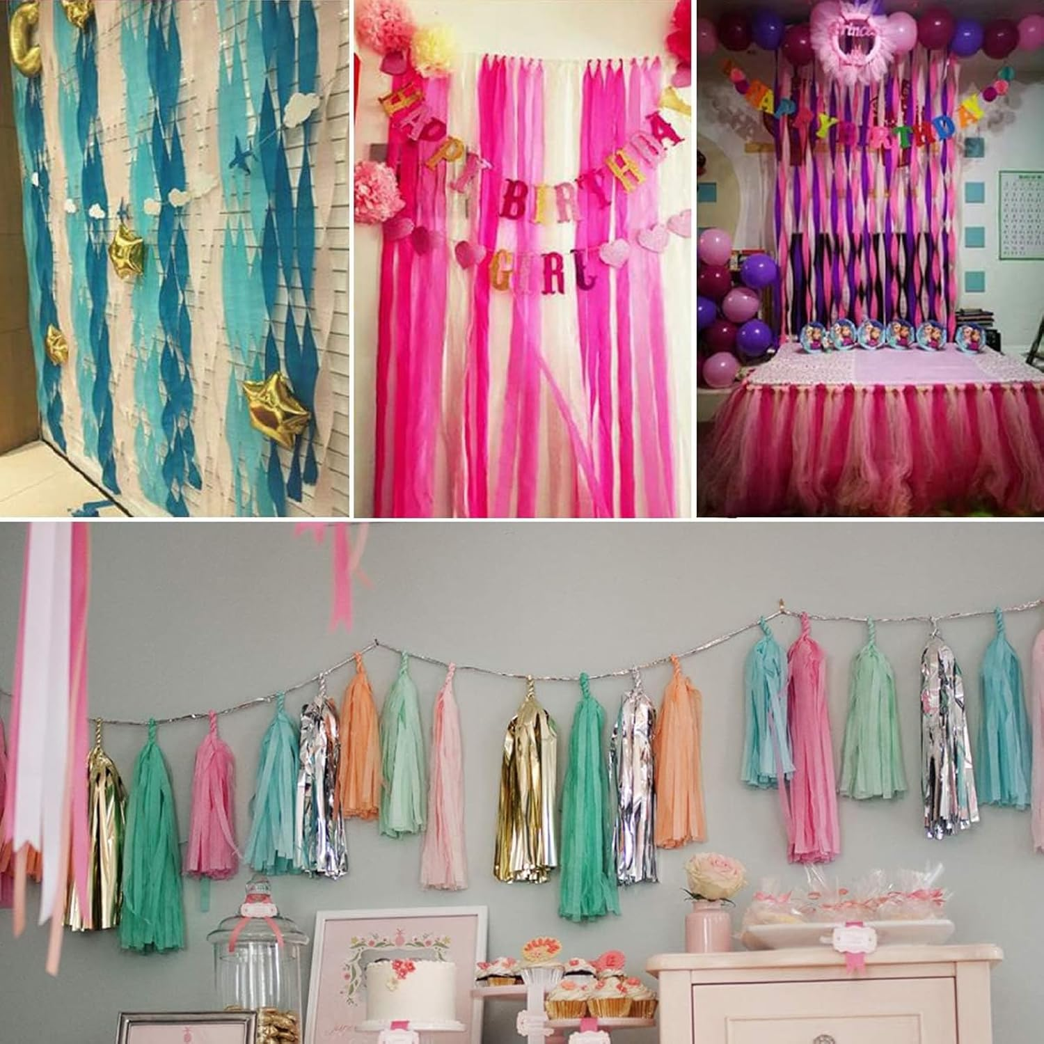 10 Rolls 82-Ft Crepe Paper Streamers,Rainbow Streamers Party Decorations Streamer Paper Rolls Birthday Decorations,Party Decorations,Wedding Decorations, Daily Parties and Festivals（10 Colors） image number 5