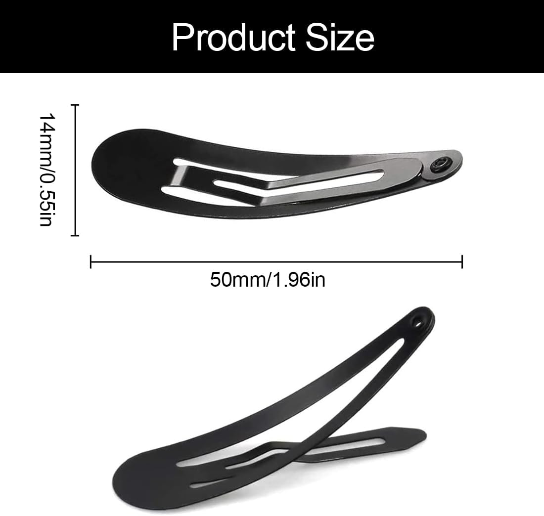 JRYXDS Pack of 10 5 Cm Metal Hair Clips, Ideal for Girls, Children and Women (Black) image number 3