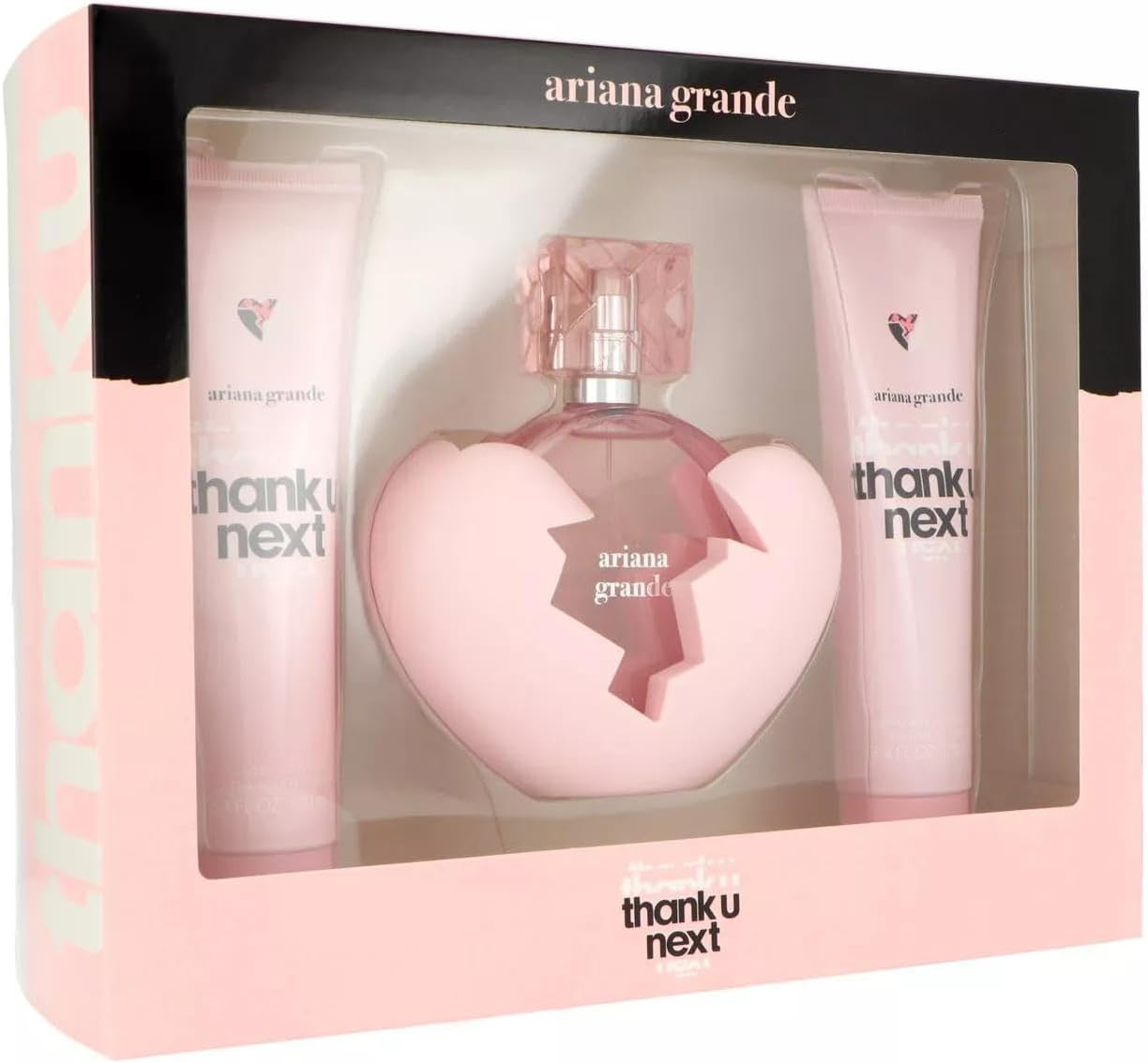 Thank U Next by Ariana Grande for Women - 3 Pc 3.4Oz EDP Spray, Body Souffle, Bath Shower Gel