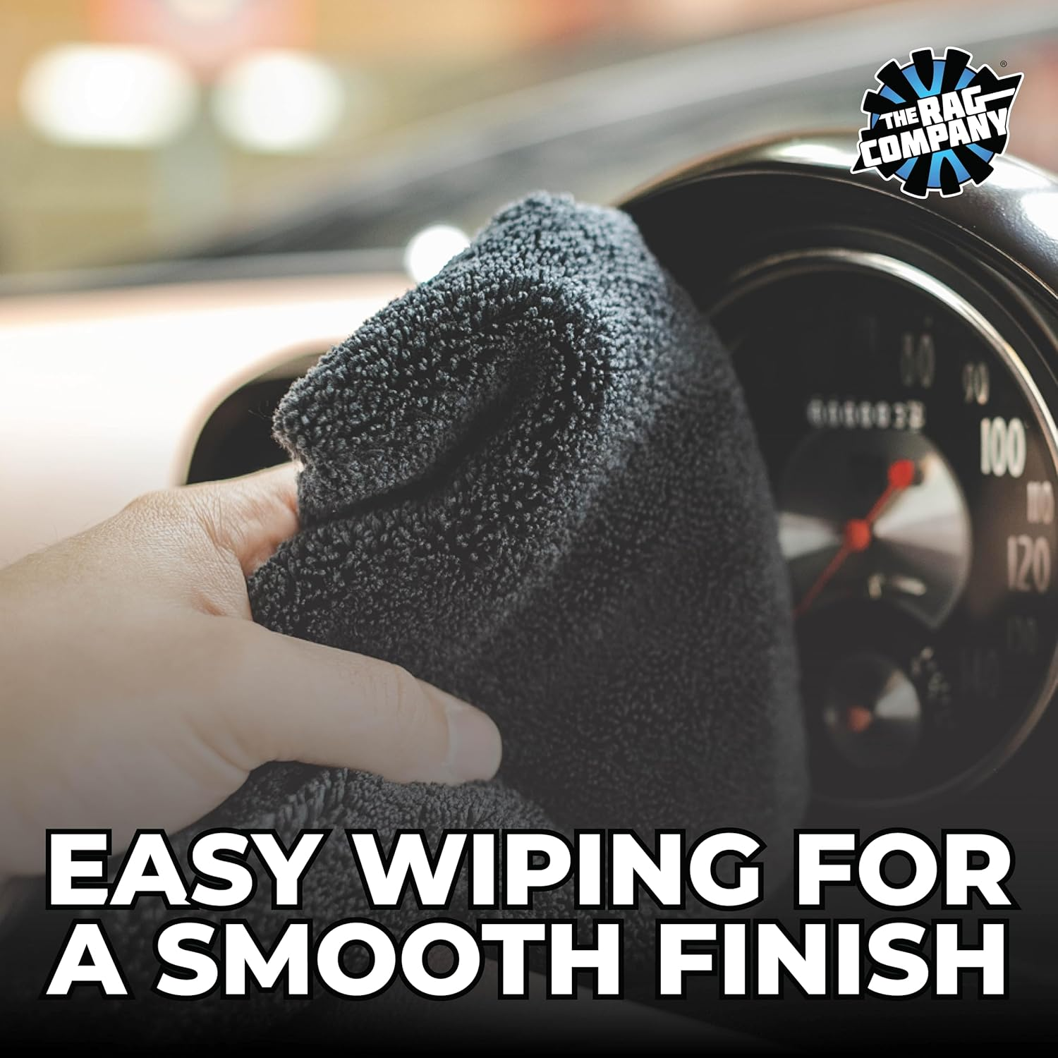 The Rag Company - Creature Edgeless Auto Detailing Towels (10-Pack) Professional 70/30 Blend, Dual-Pile Plush Microfiber, Buffing & Polishing, 420Gsm, 16In X 16In, Black image number 3