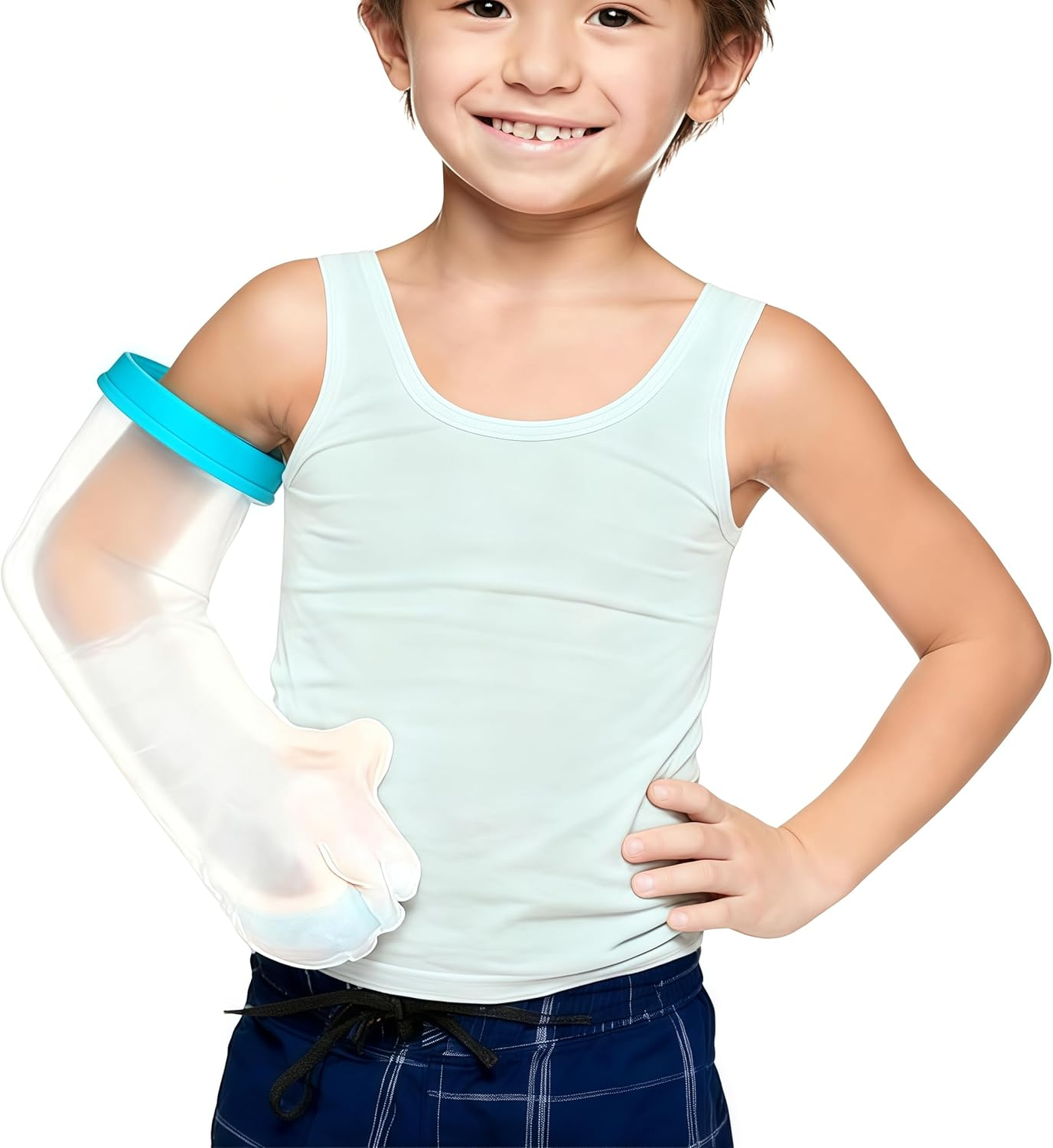 Kids Arm Cast Covers Protector for Shower Bath, Watereproof and Watertight Cast Bandage Bag for Broken Surgery Wound Burns and Arms Hands, Reusable Keeps Bandage Dry （LARGE SIZE)