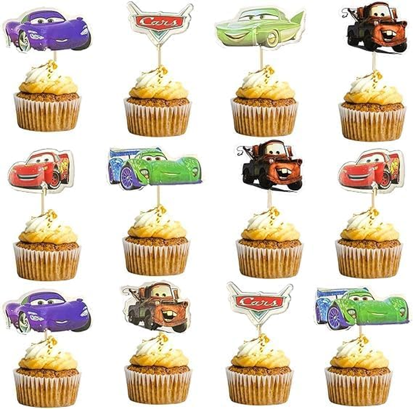 24Pcs Cupcake Toppers for Boys, Food-Safe Decorative Party Decorations, Easy to Use, Birthday Cupcake Toppers Compatible with Cupcakes, Various Styles - Ermaoo image number 4