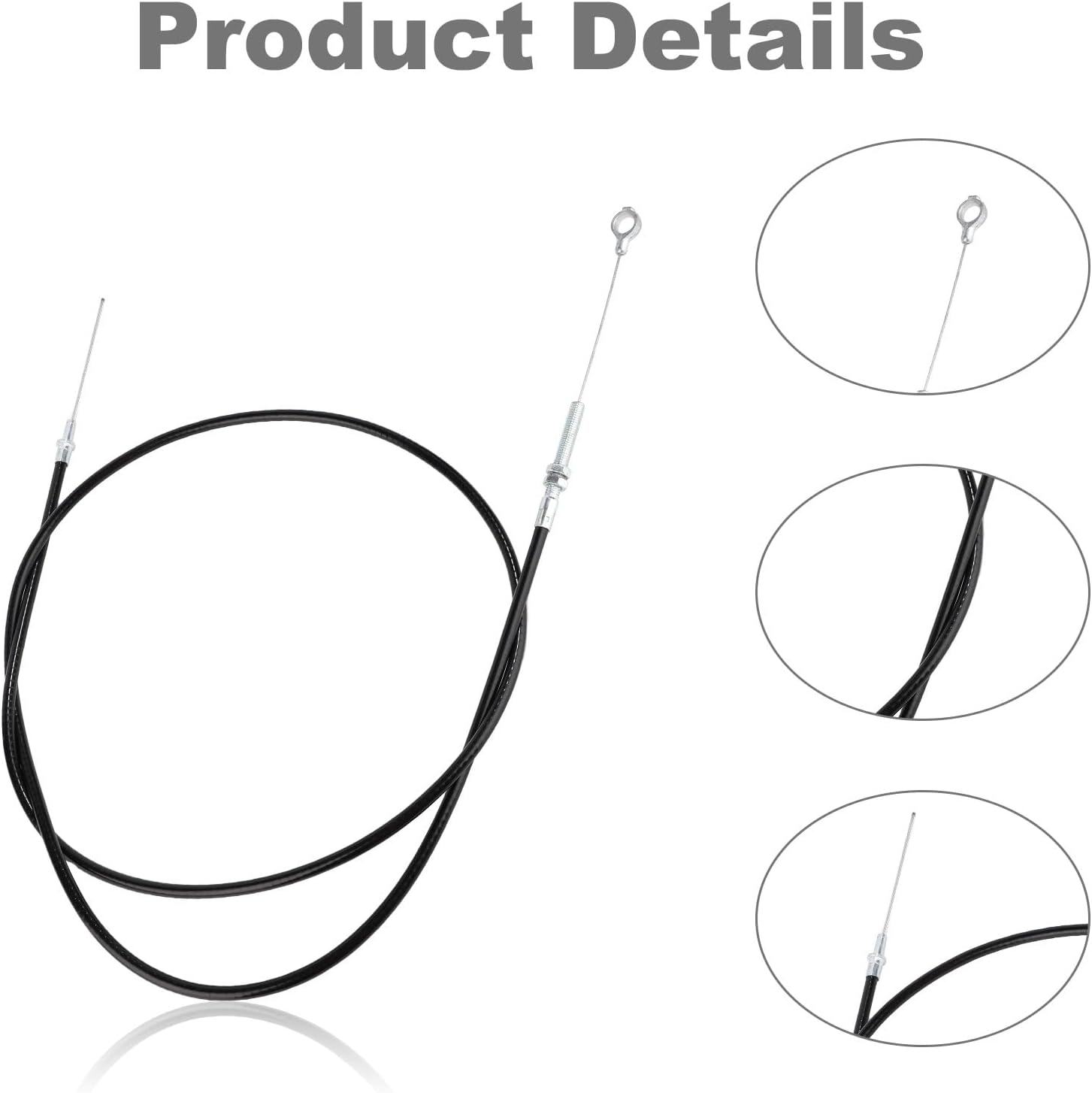 NQEUEPN 71 Inch Go Kart Throttle Cable Kit, Universal Go Cart Brake Cable with Cable Ends Compatible with Predator 212Cc Engine GX160 GX200 196Cc 8252-1390 Go Cart Accelerator Parts image number 2