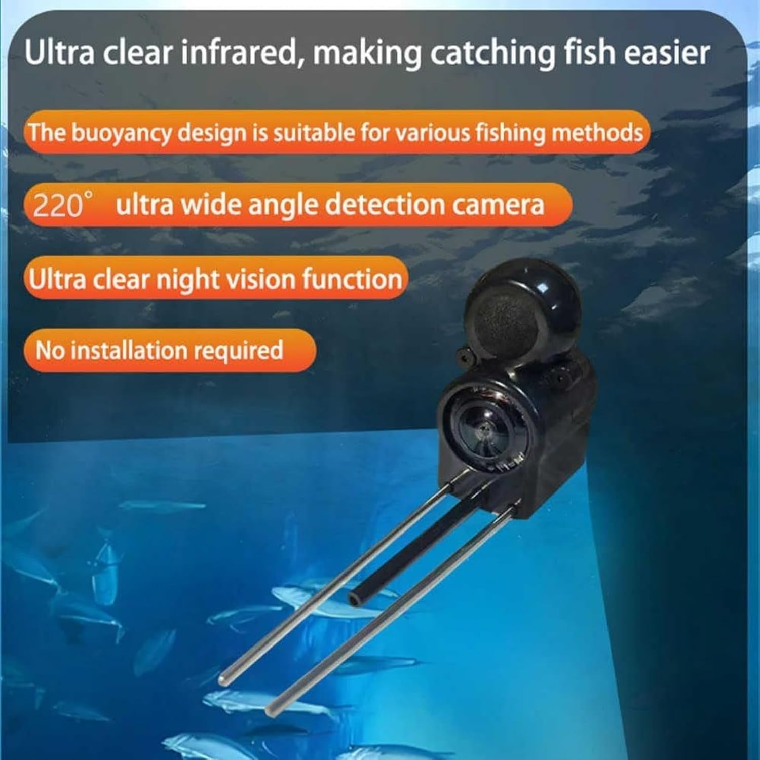 Colitt Underwater Fishing Camera,Night Vision Portable Fish Finder,4.3 Inch HD Ice Fishing Camera,Ip68 Waterproof Ice Fishing Fish Finder,Ice Fishing Fish Finder,Top Notch Fish Finder - 20M image number 6