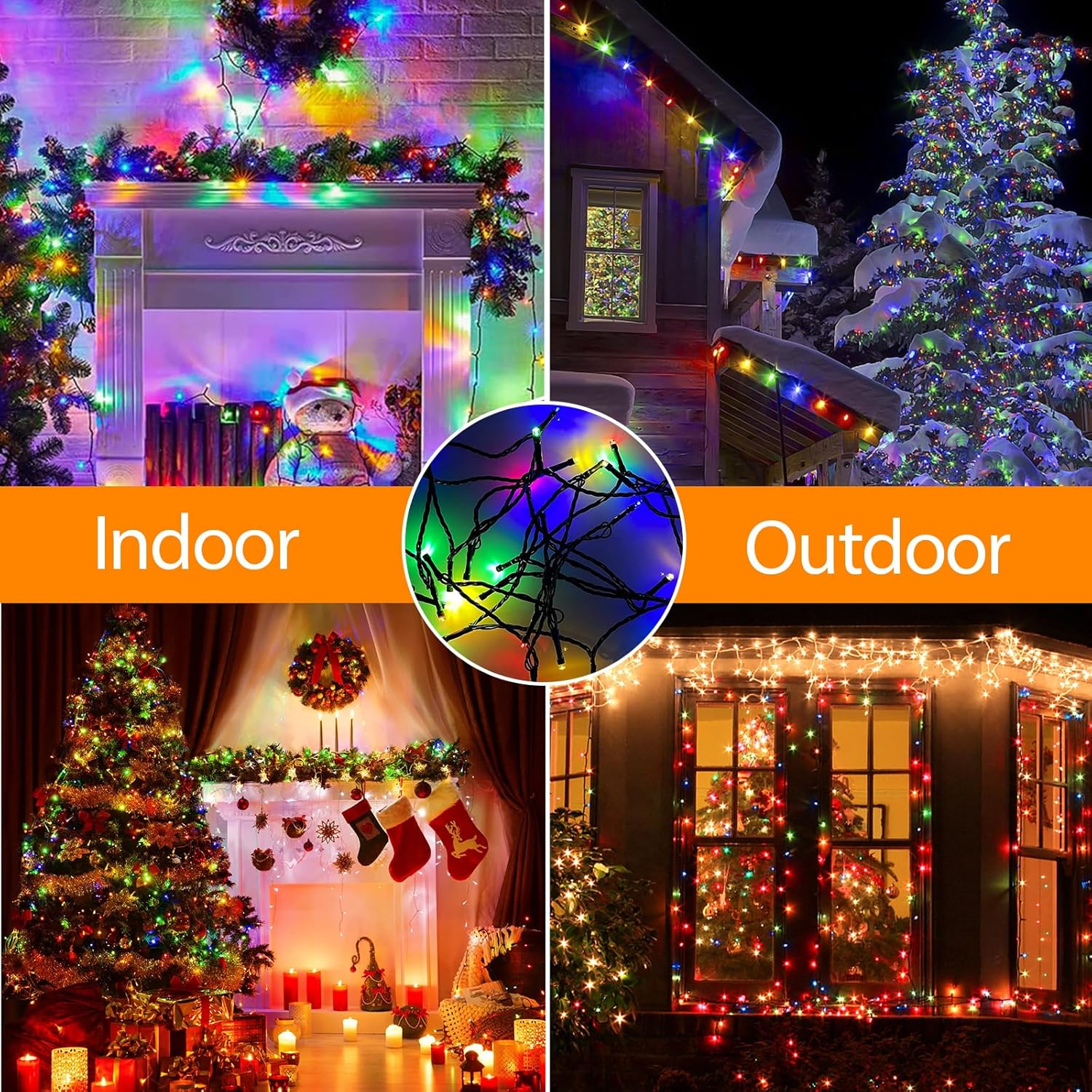 Christmas Lights 30M 300Led,Waterproof Christmas String Lights with 8 Modes Dimmable,Multi Colour LED Fairy Lights for Xmas Holiday Party Wedding,Halloween Decor Outdoor