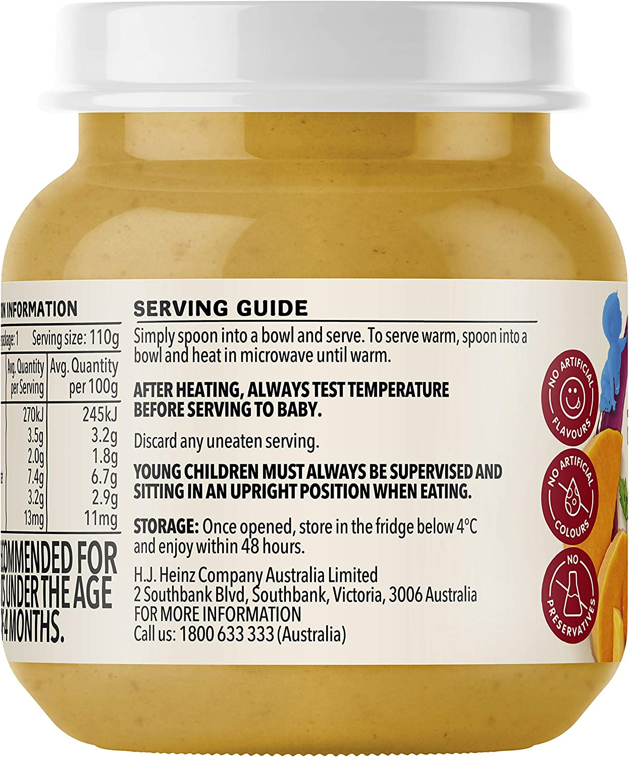 Heinz Strained Pumpkin Potato & Beef Baby Food for Ages 4+ Months 110 G (Pack of 2) image number 5