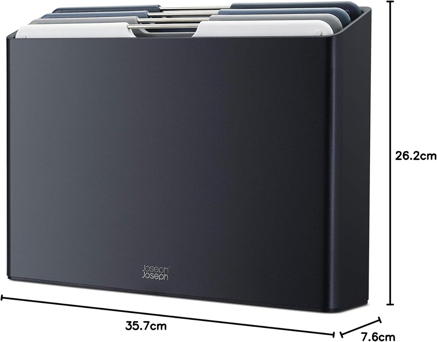 Joseph Joseph Folio Set of 4 Colour-Coded Chopping Boards with Storage Case (Large) - Graphite image number 2