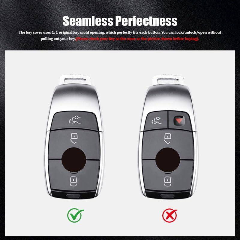 Key Cover for Mercedes Benz, Soft TPU Car Key Cover Protective Shell, Compatible with A-Class, C-Class, GLC, GLE, SLC, SLS Models (Black) image number 3
