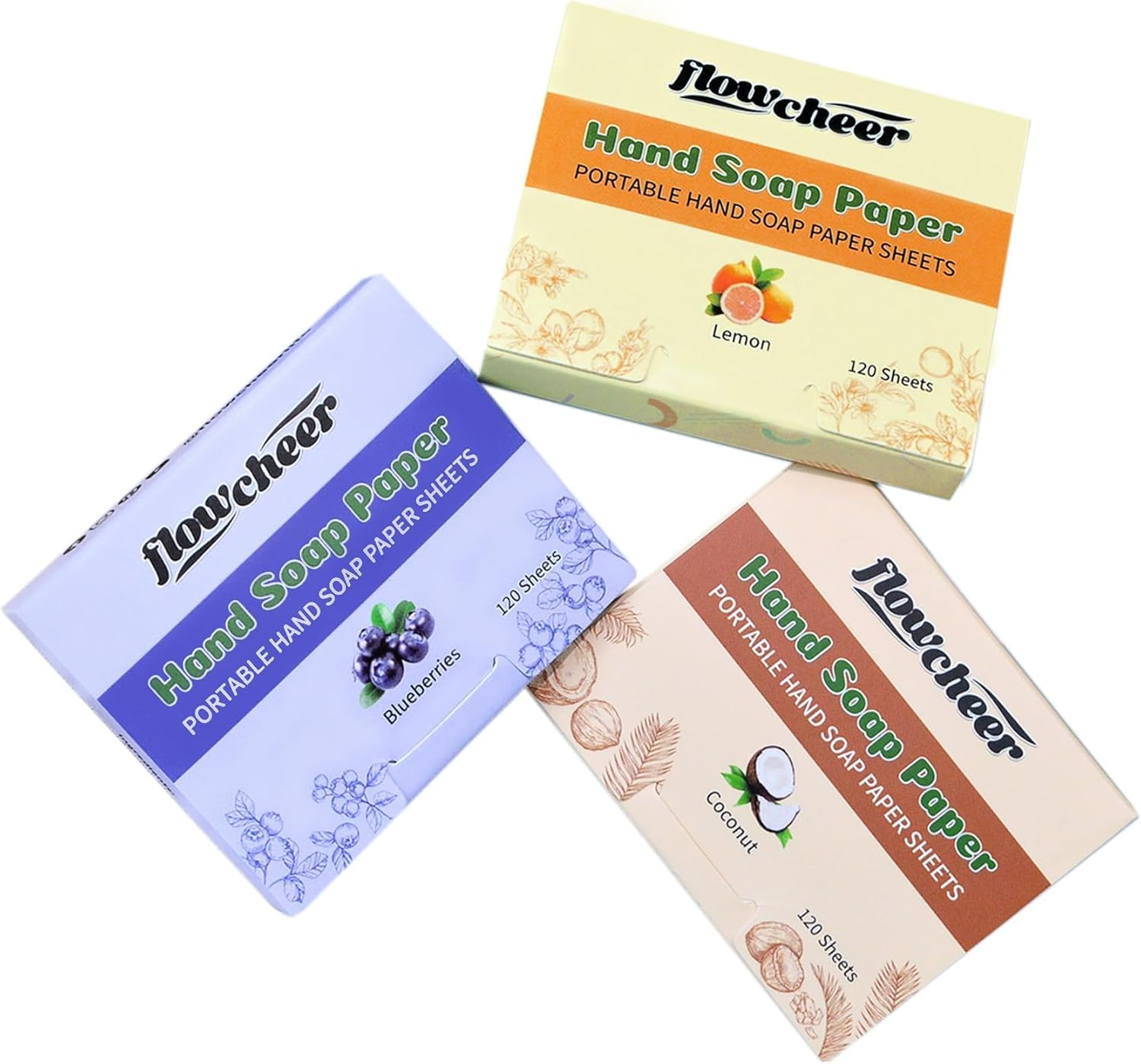 Flowcheer Paper Soap Sheets for Hand Washing - (120 Sheets) Lemon Scent Portable Travel Soap Sheets, Eco-Friendly, Dissolvable Hand Soap for Camping, Travel, On-The-Go Use image number 5