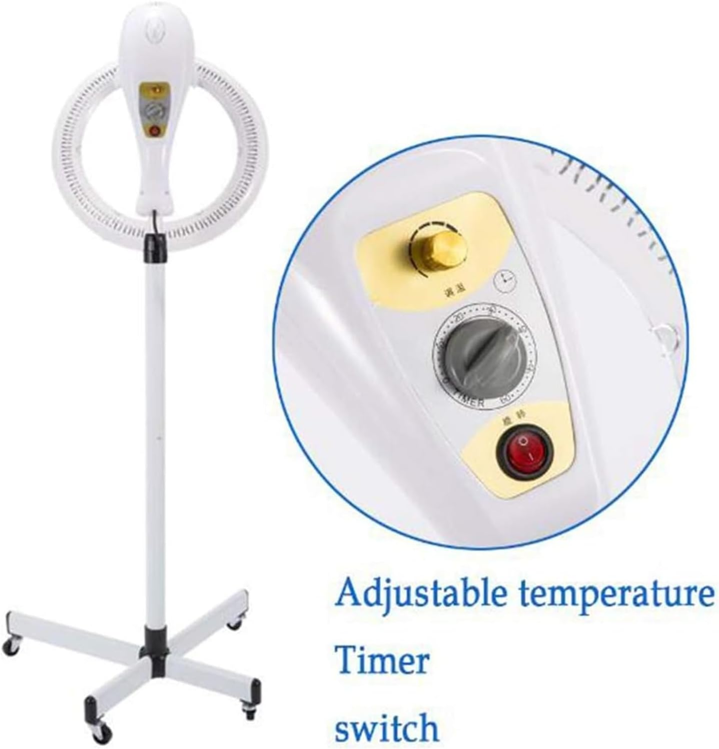 Hair Salon Color Processor, Stand up Styling Hood Hair Dryer with Floor with Wheels, Heating Machine, Professional Equipment for Beauty Salons Hairdressers, Temperatu image number 4