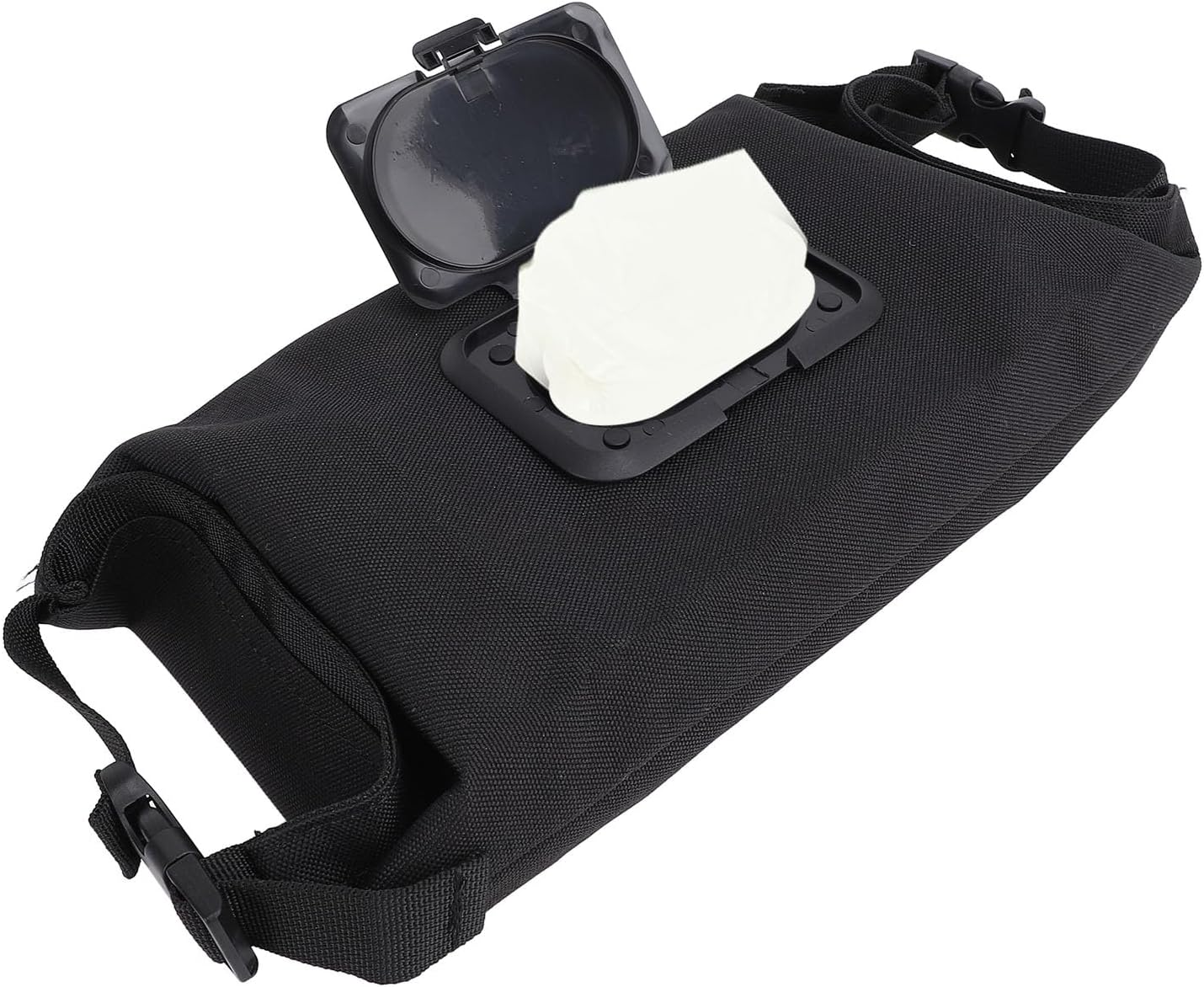 Wipes Dispenser, Reusable Travel Baby Wipes Dispenser, Portable Refillable Wipe Holder, Wet Wipe Bag, Large Capacity Wet Wipes Pouch for Camping, Car, Office (Black) - Black image number 4