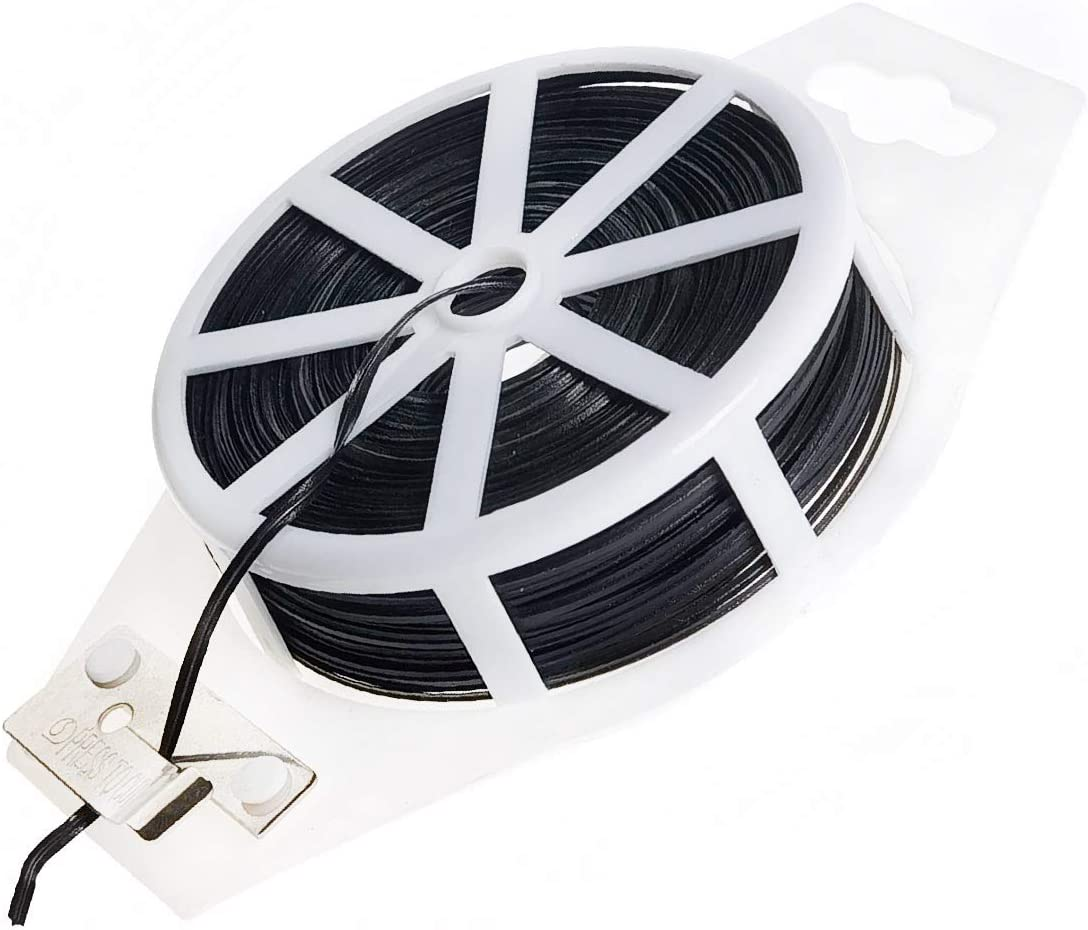 BEADNOVA Twist Tie 328 Feet (100M) Bread Ties Gardening Ties Black Plant Ties Multipurpose Plastic Coated Plant Twist Tie with Cutter for Potted Plants Garden Office and Home