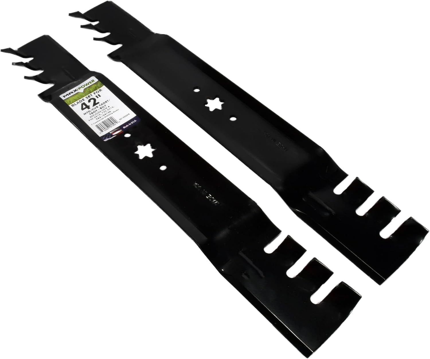 Maxpower 561532XB 2 Blade Commercial Mulching Set for 42" Cut MTD, Cub Cadet, Troy-Bilt Mowers, Replaces OEM No. 942-0616, 742-0616, 942-04126 image number 6