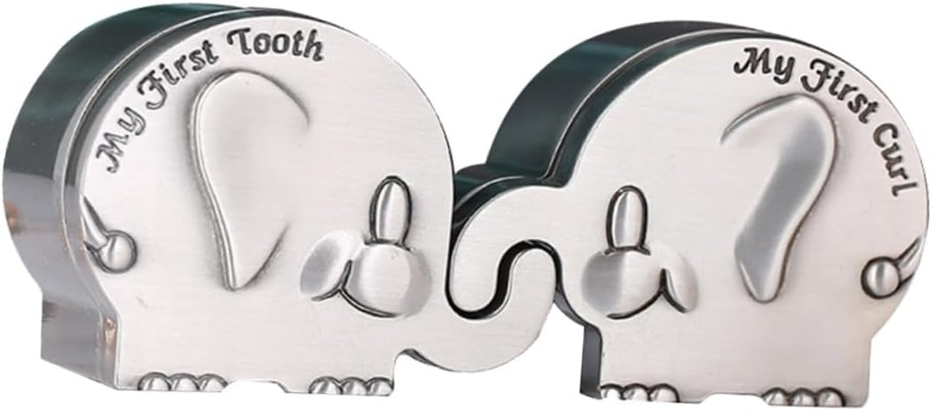Zinc Alloy Fetal Box First Tooth Curl Keepsake Elephant Shape Storage Box image number 6
