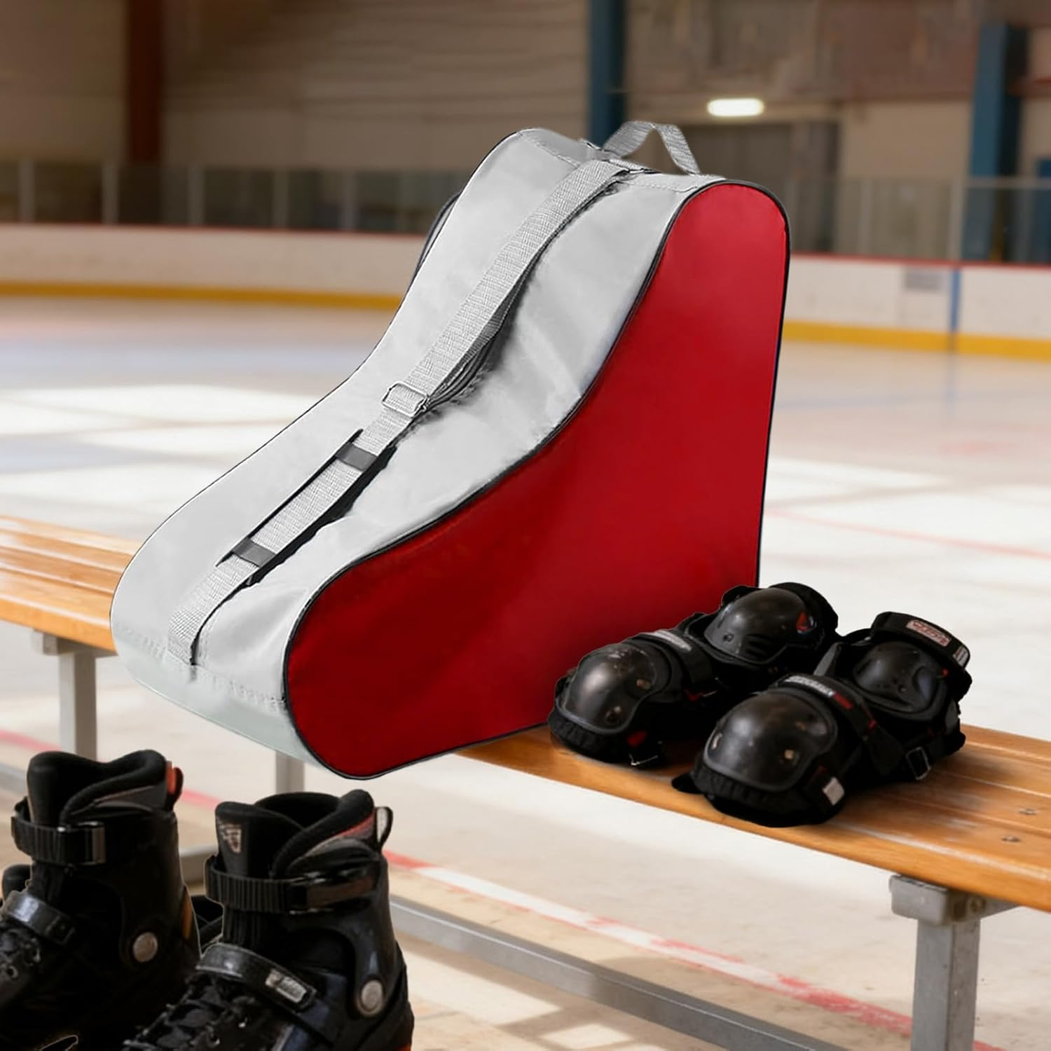 Rronnoy Skate Bag | Backpack Adjustable Shoulder Strap - Roller Skate Backpack with Zipper | for Children Girl Boys Kids Shoes image number 5