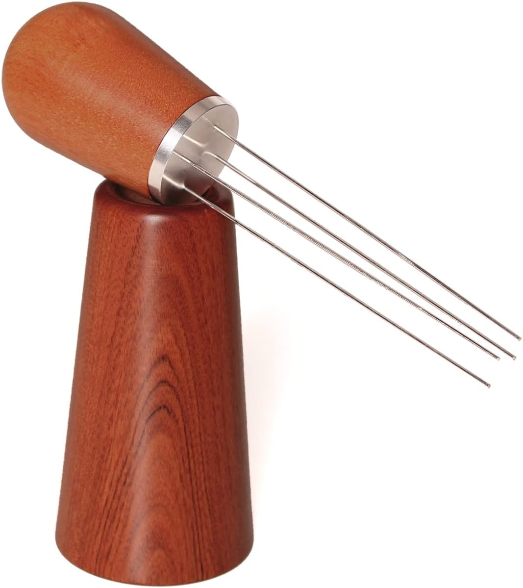 Espresso Coffee Stirrer, Coffee Powder, Coffee Stirring Tool for Espresso Distribution, Stainless Steel Needle, Natural Wood Handle and Stand (2PCS Set(1 Red Sandalwood+1 Brush)) image number 2