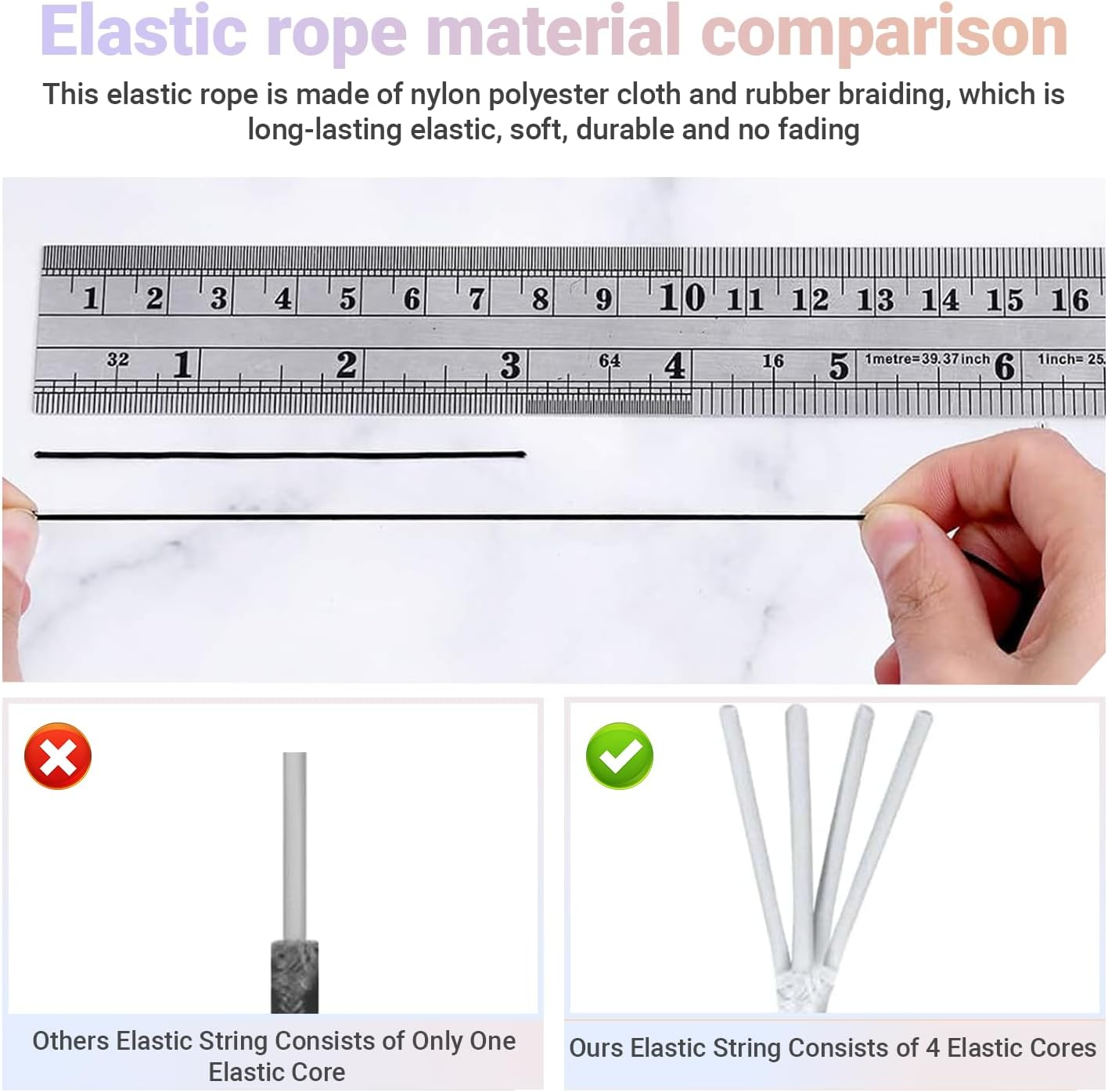 JOWILIN Elastic String for Bracelets, 2 Roll 1.2Mm 100M Sturdy Stretchy Bracelet String, Durable Elastic Cord for Jewelry Making, Beading, Necklaces, Sewing, Crafts (White) image number 1