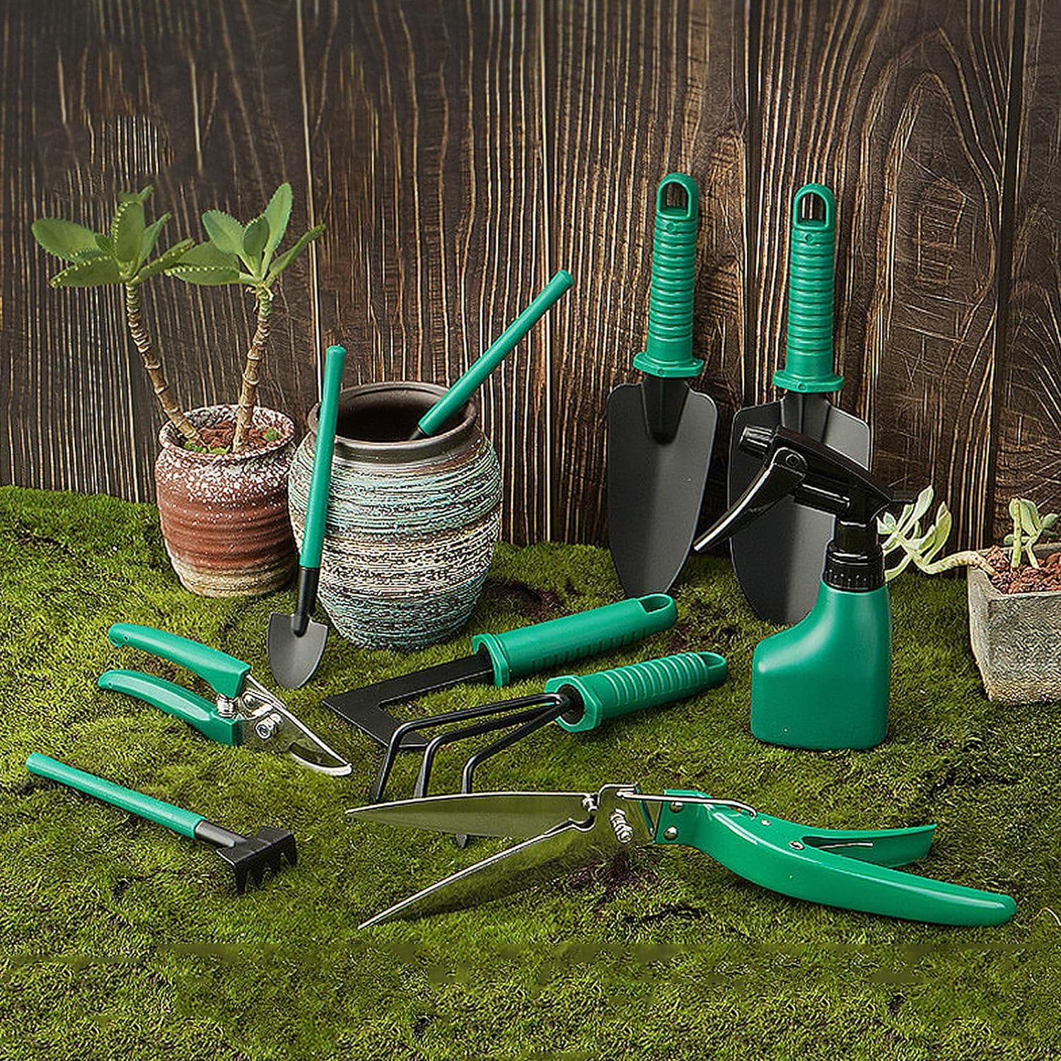 Garden Tools Set, 11 Pieces Heavy Duty Gardening Tools Kit with Protective Gloves and Carrying Case, Rust-Proof Tools for Gardening with Ergonomic Handle, Outdoor Tools for Women and Men image number 2