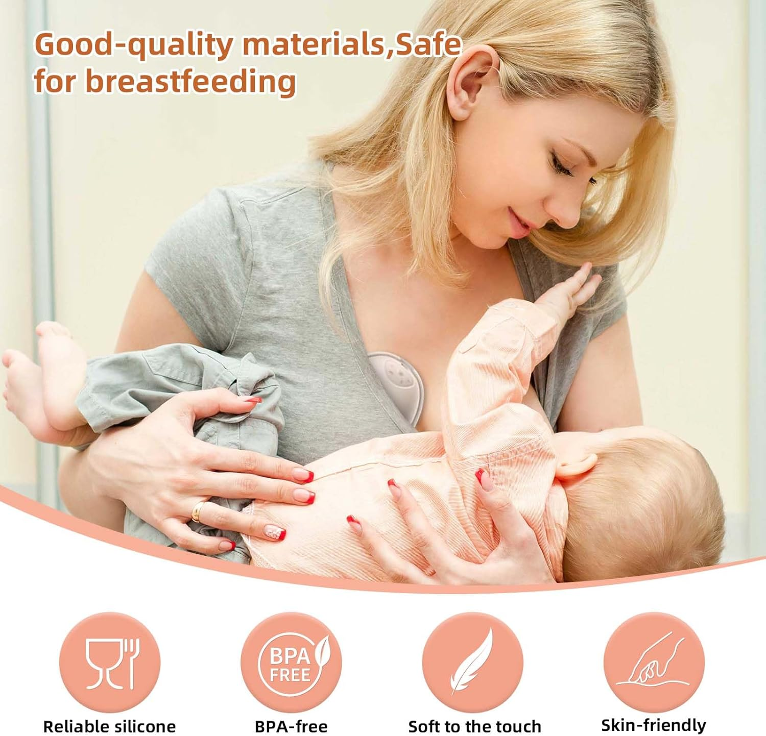 6Pcs Breast Pump Parts for Eufy, Silicone Diaphragms & Duckbill Valves Wearable Breast Pump Replacement Accessories Compatible with Eufy S1 Pro/S1/E10/E20 image number 6