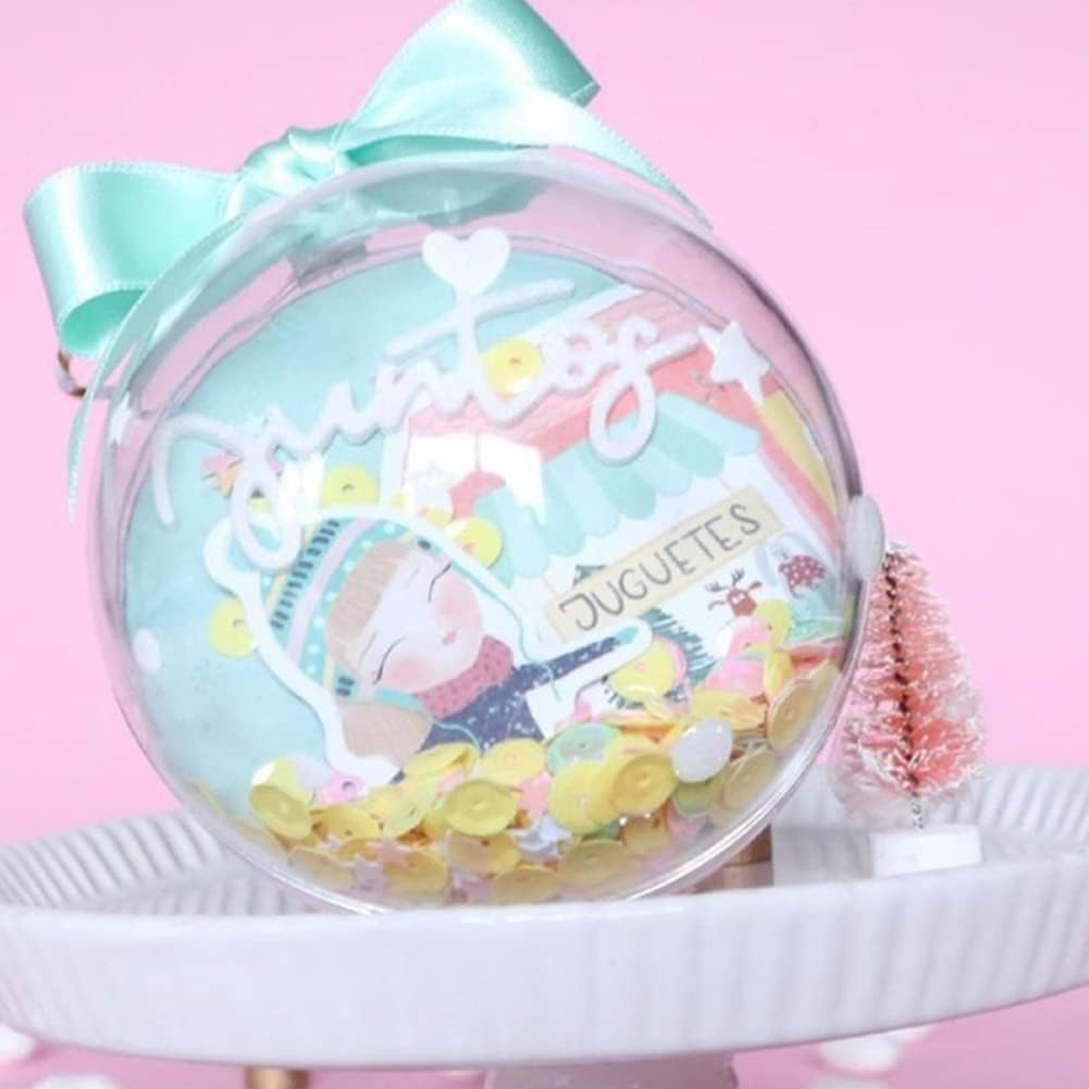 YXQ Bath Bomb Molds Shells 40Mm/1.6'' Clear Plastic DIY Crafting Making Molds Ball Ornament DIY Molding Balls Kit for DIY Christmas Tree Decoration,Wedding Party Decor Pack of 50